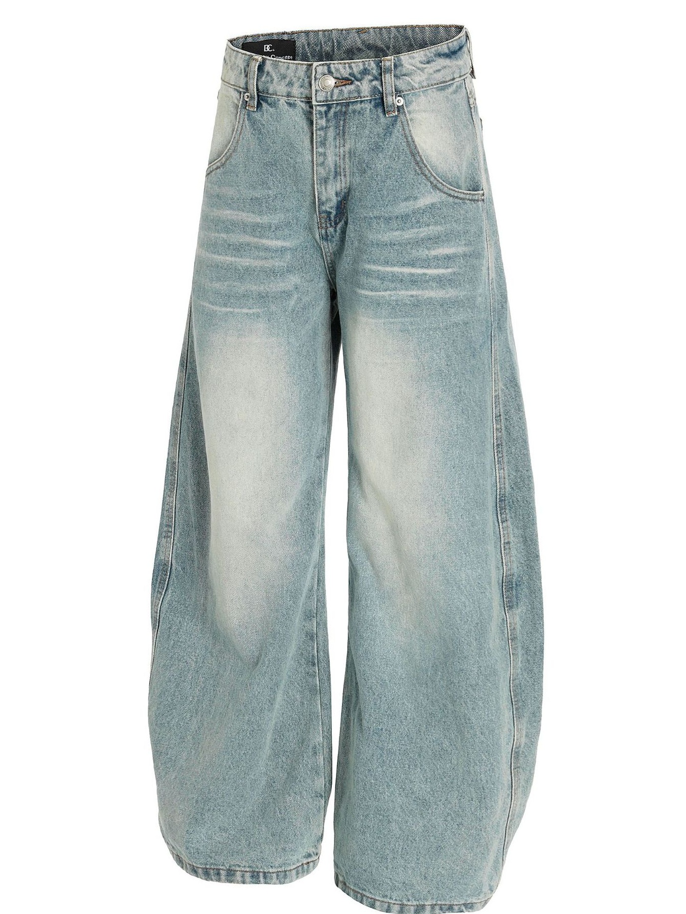 Men's Washed Wide Leg Baggy Jeans