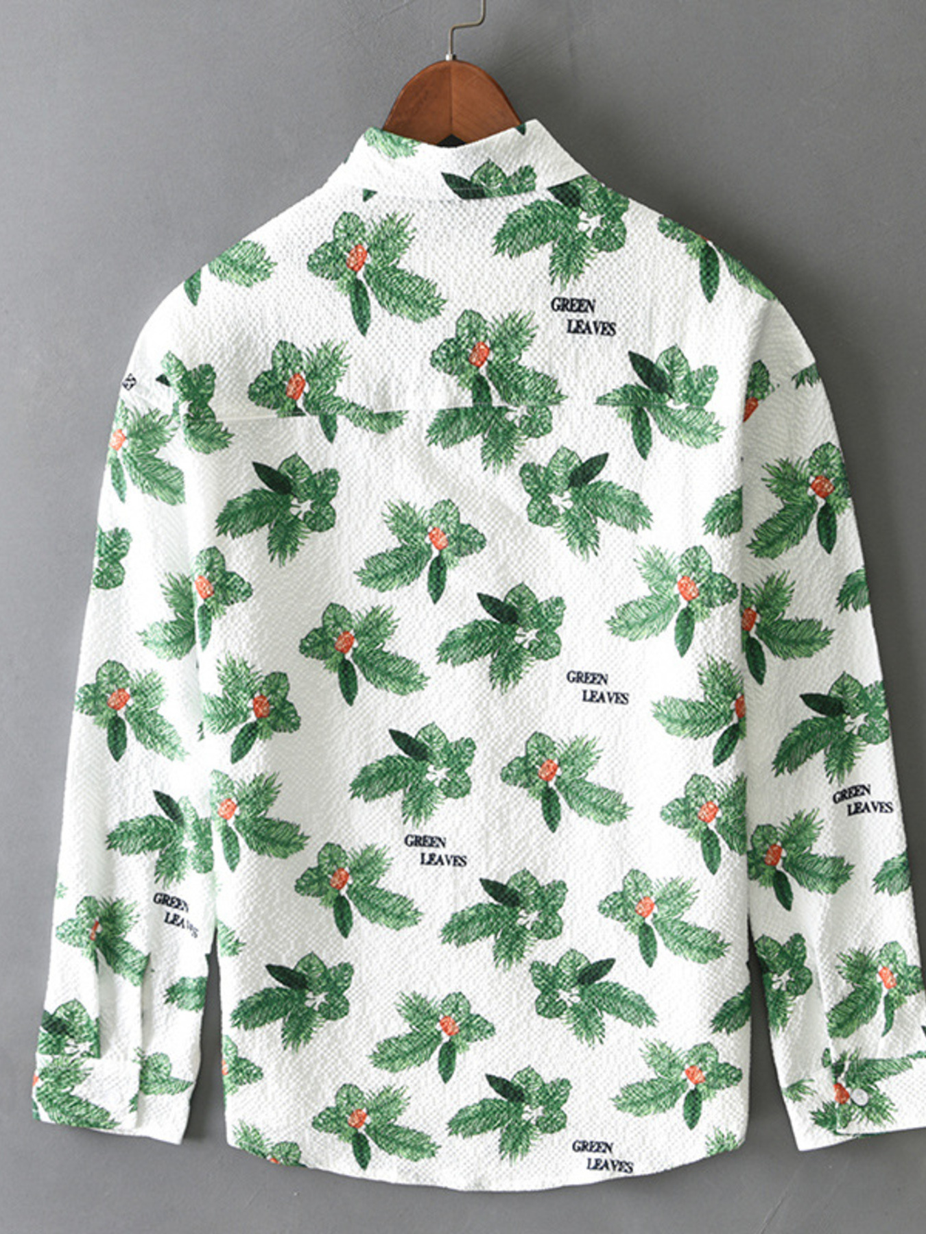 Men's Plus Size Printed Button Up Long Sleeve Shirt