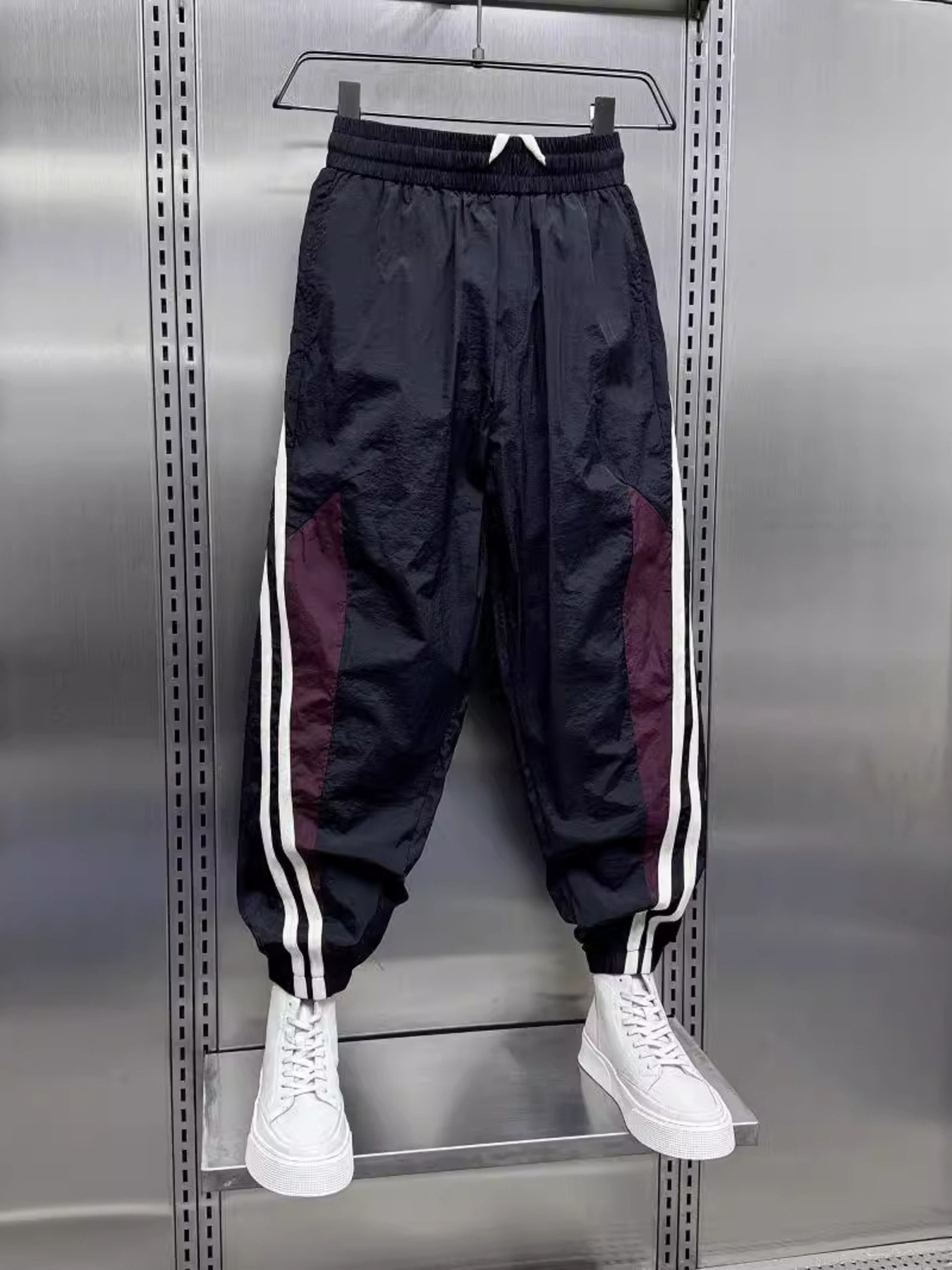 Men's Plus Size Side Striped Loose Fit Joggers