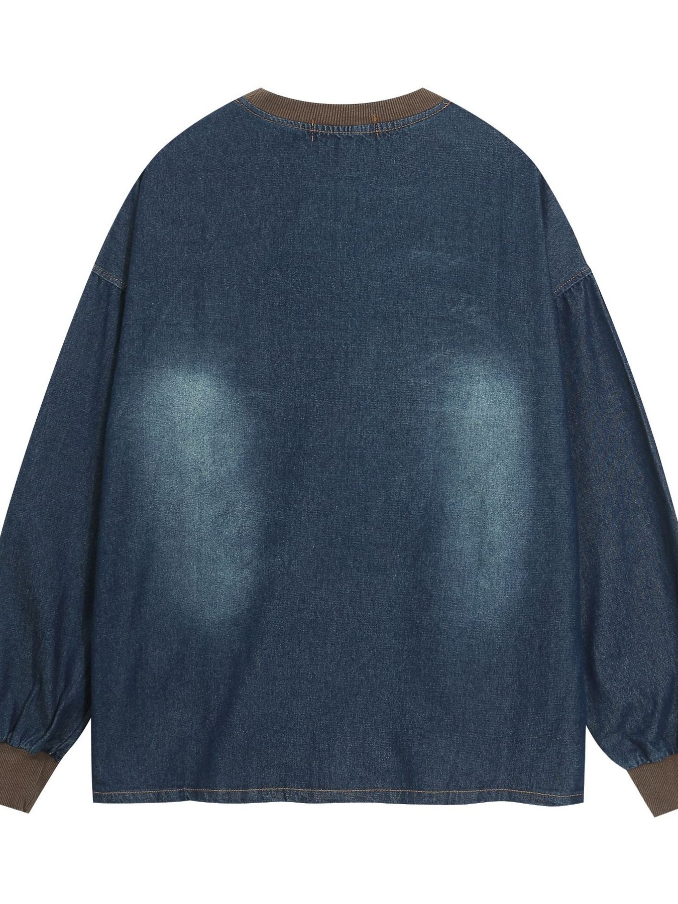 Men's Letter Oversized Denim Sweatshirt