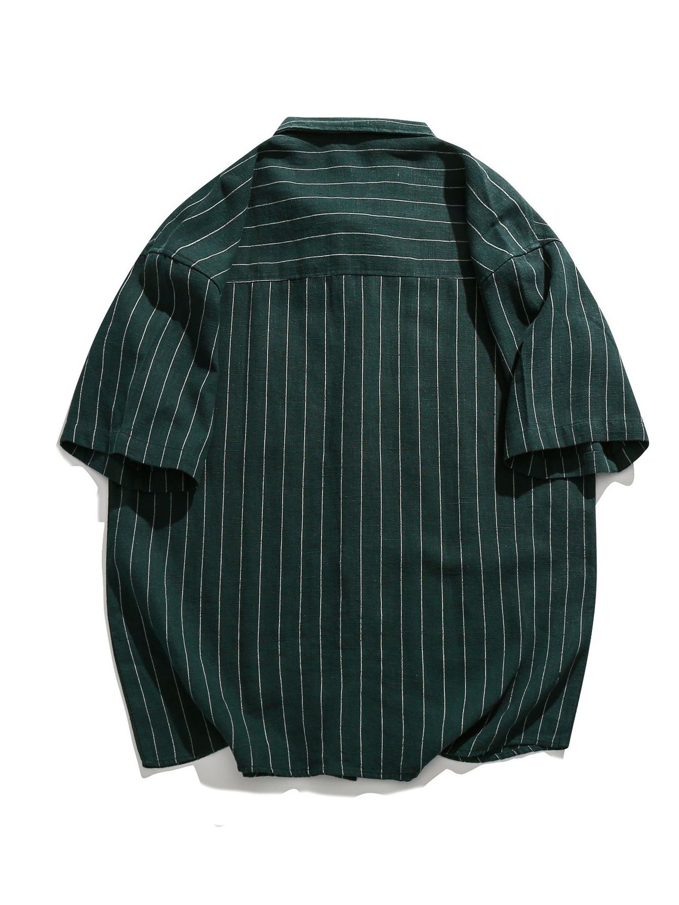 Men's Striped Button Up Short Sleeve Shirt