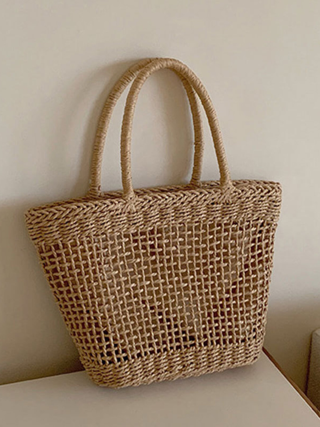 Woven Straw Handbag
