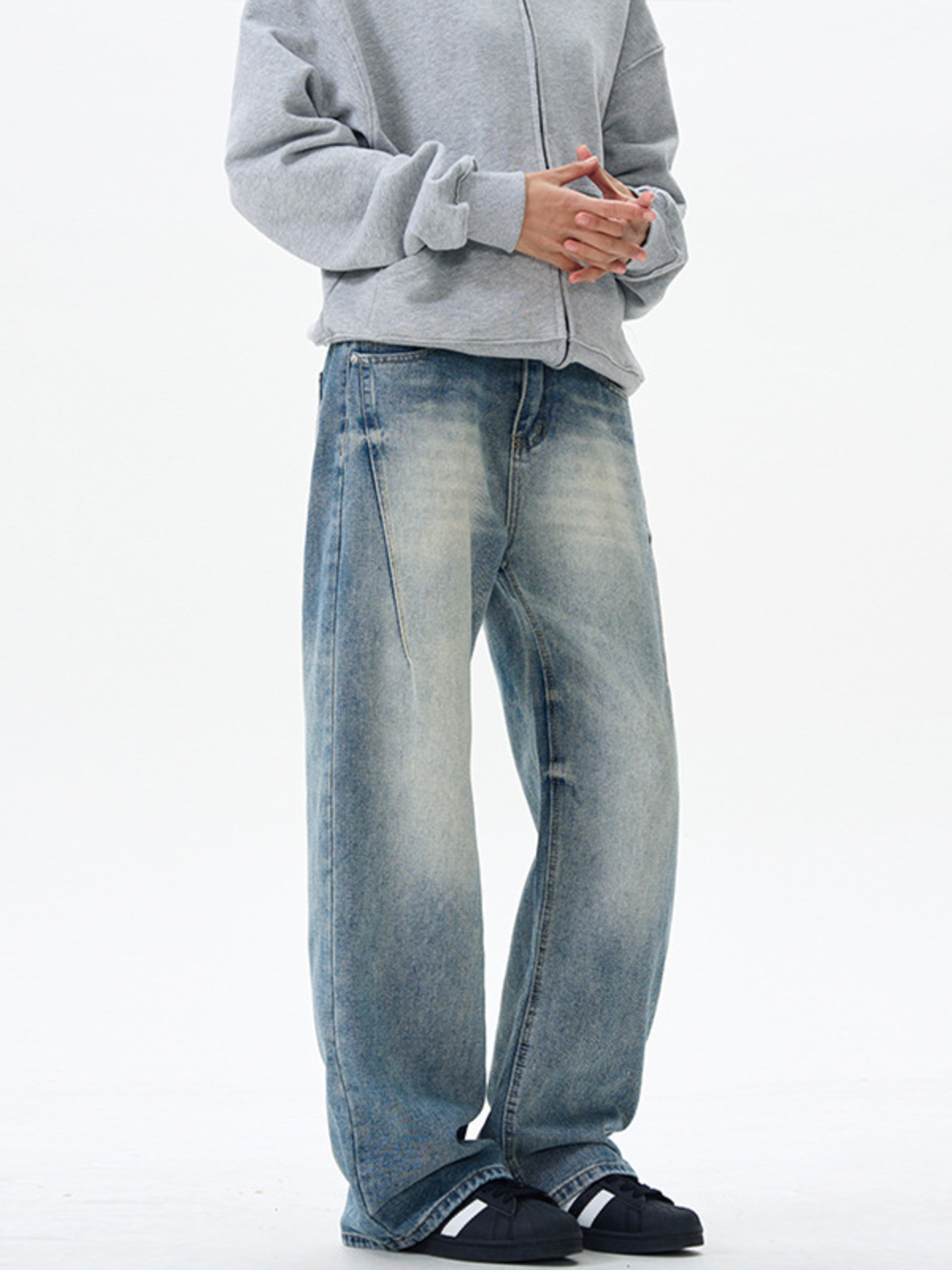 Men's Wash Wide Leg Jeans