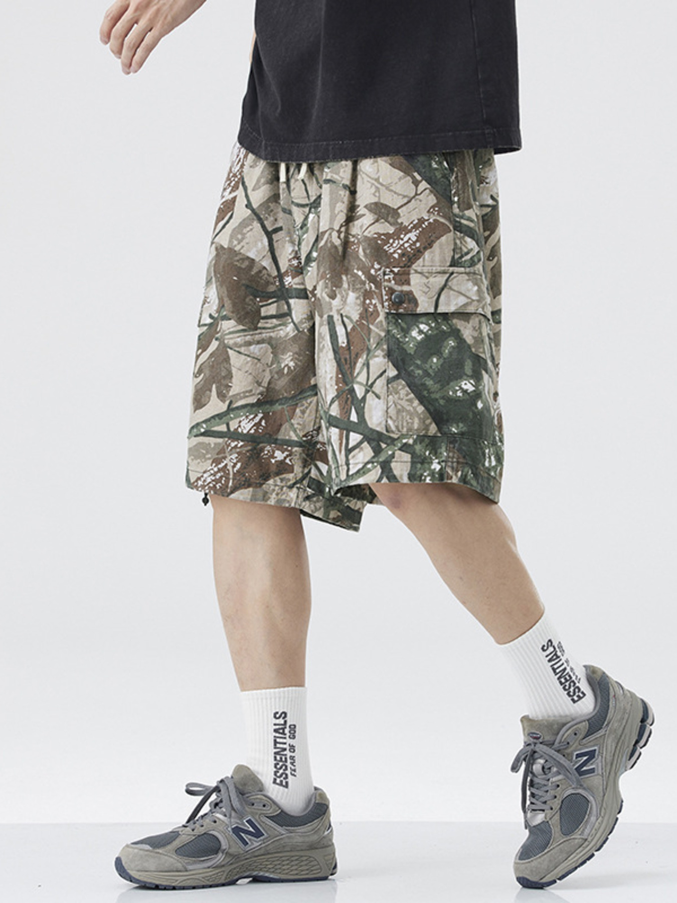Men's Plus Size Camouflage Cargo Shorts