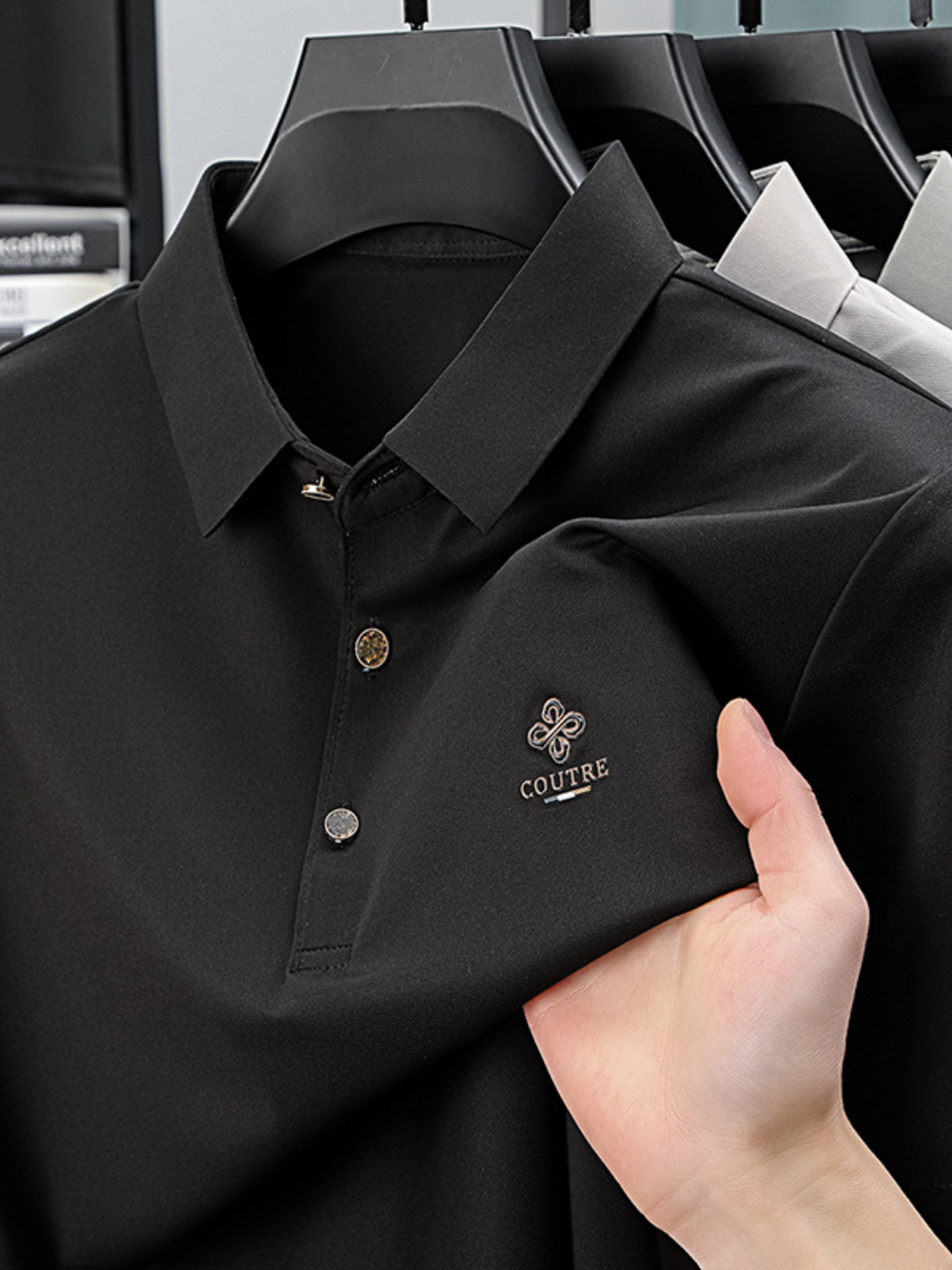 Men's Plus Size Button Detail Short Sleeve Polo