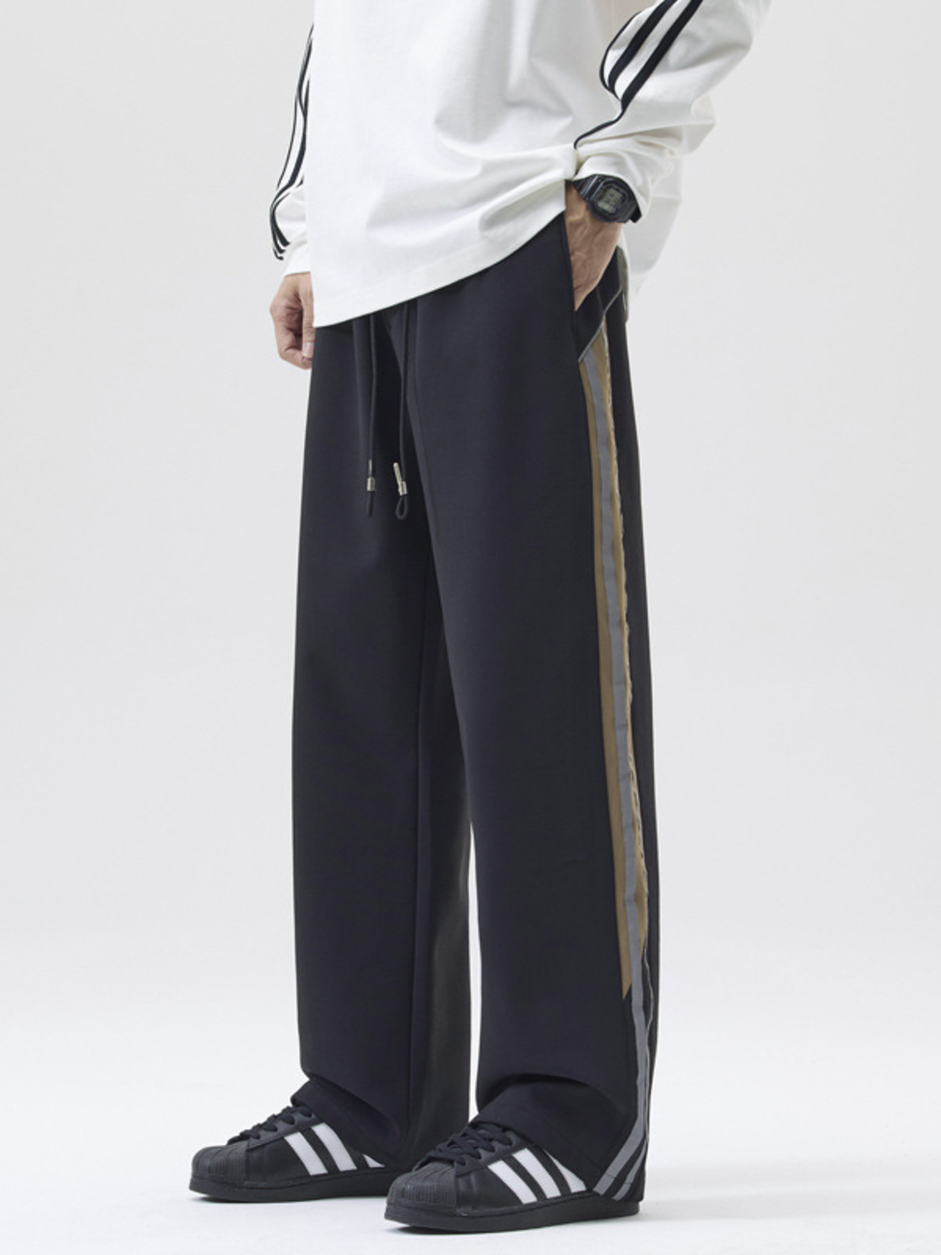 Men's Full Size Drawstring Wide Leg Pants Plus Size