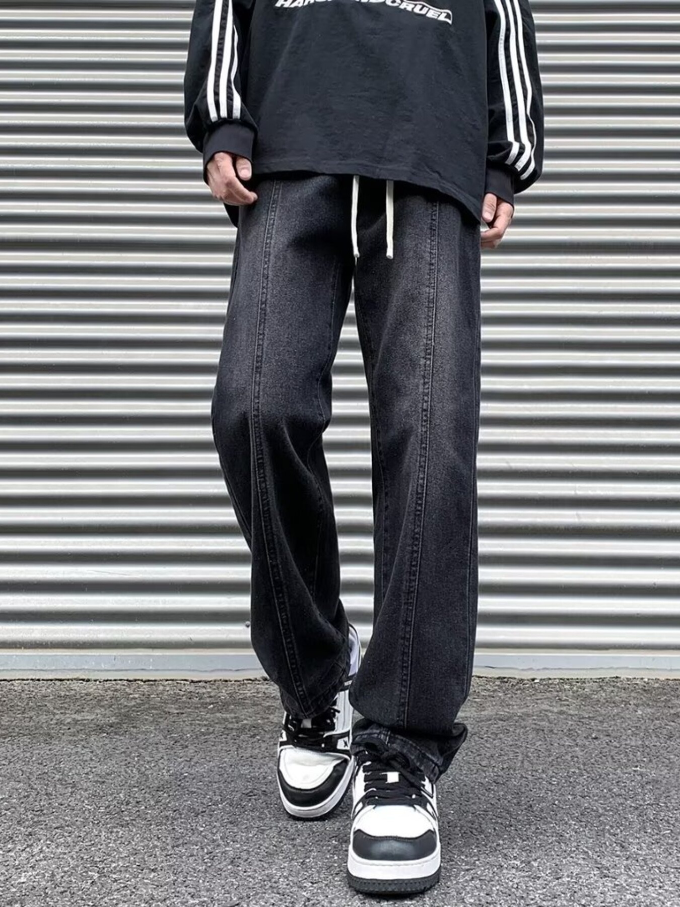 Men's Plus Size Wash Straight Leg Jeans