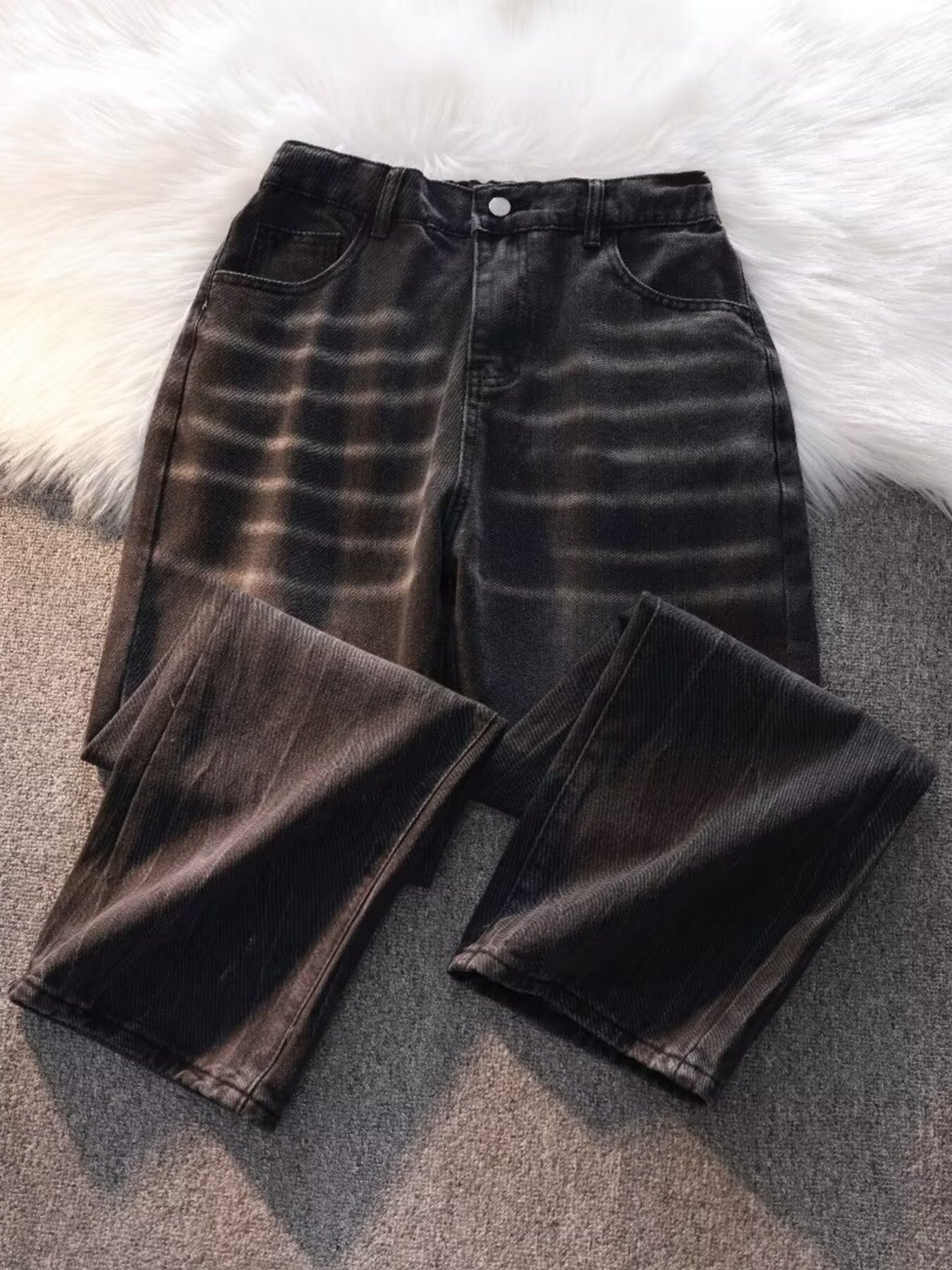 Men's Full Size Wash Straight Leg Jeans Plus Size