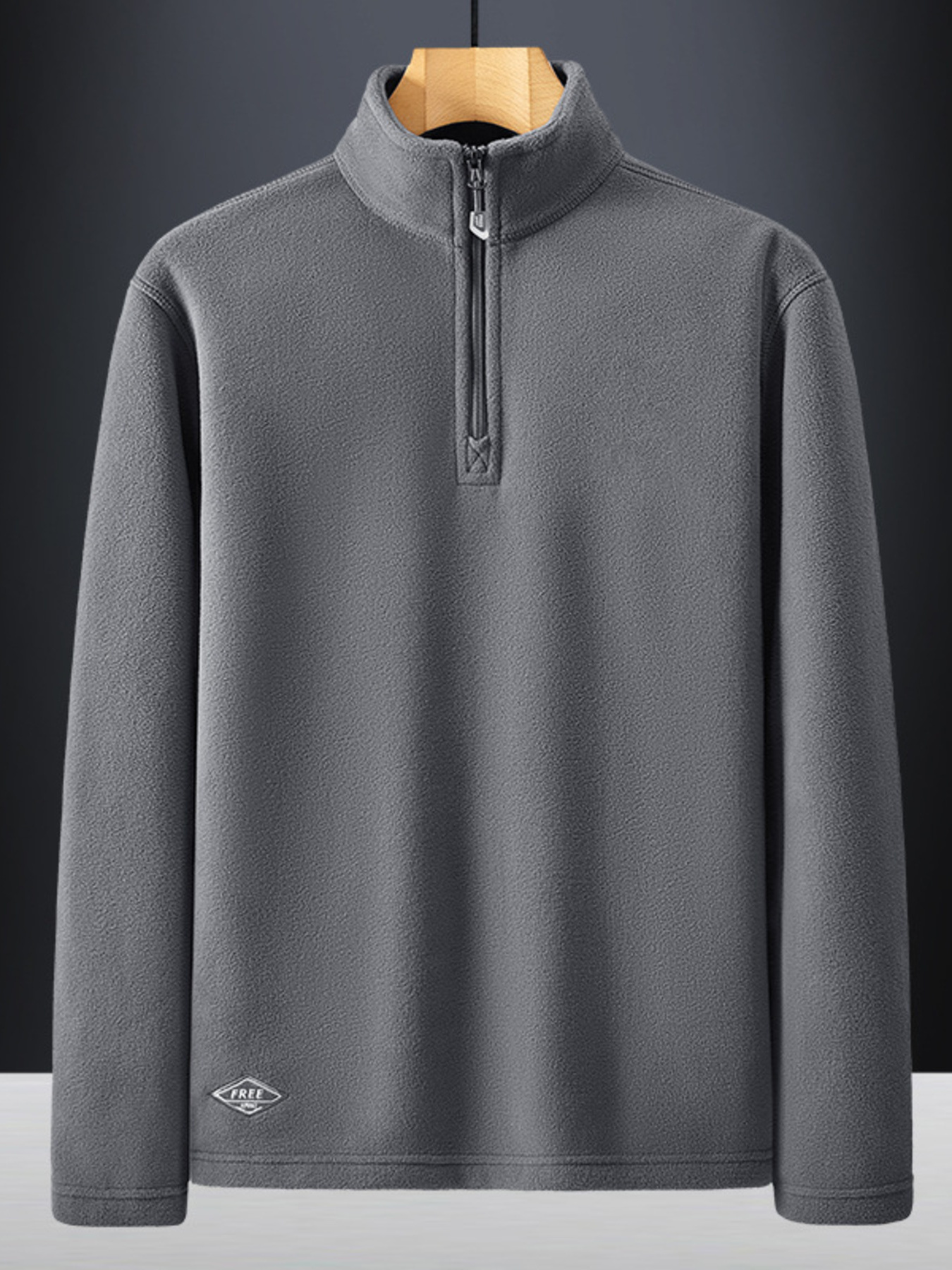 Men's Plus Size Quarter Zip Long Sleeve Sweatshirt