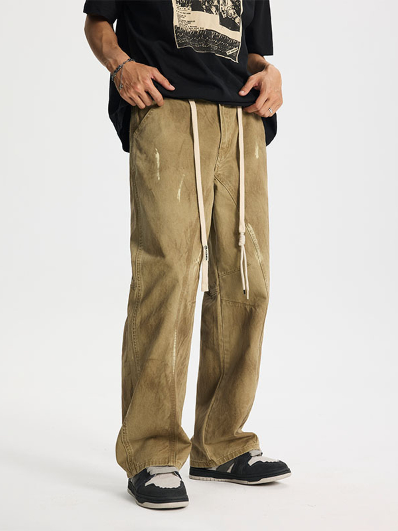 Men's Full Size Wide Leg Pants Plus Size