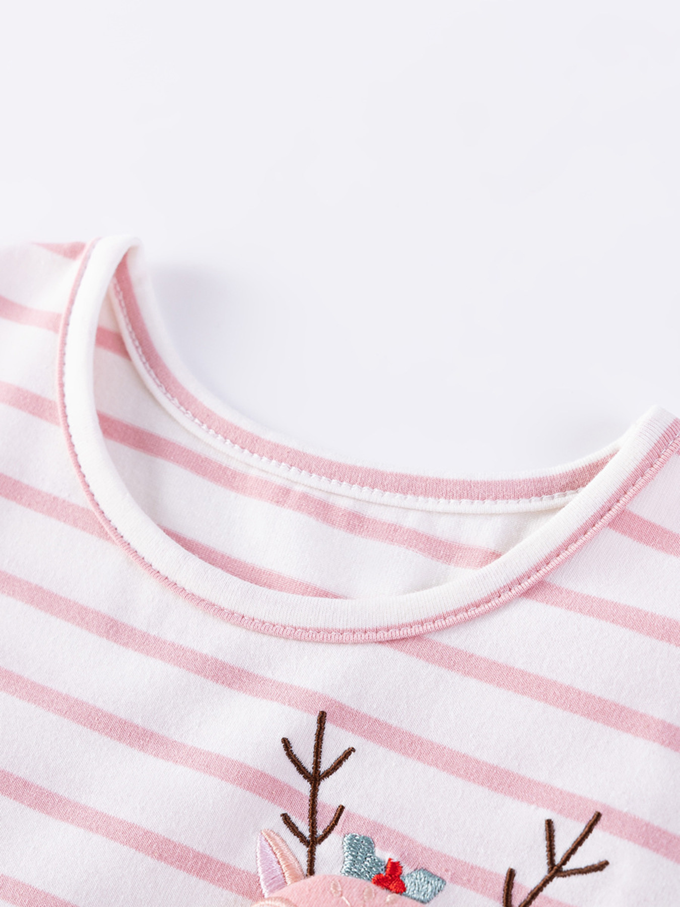 Children's Striped Tulle Dress with Reindeer Applique 3