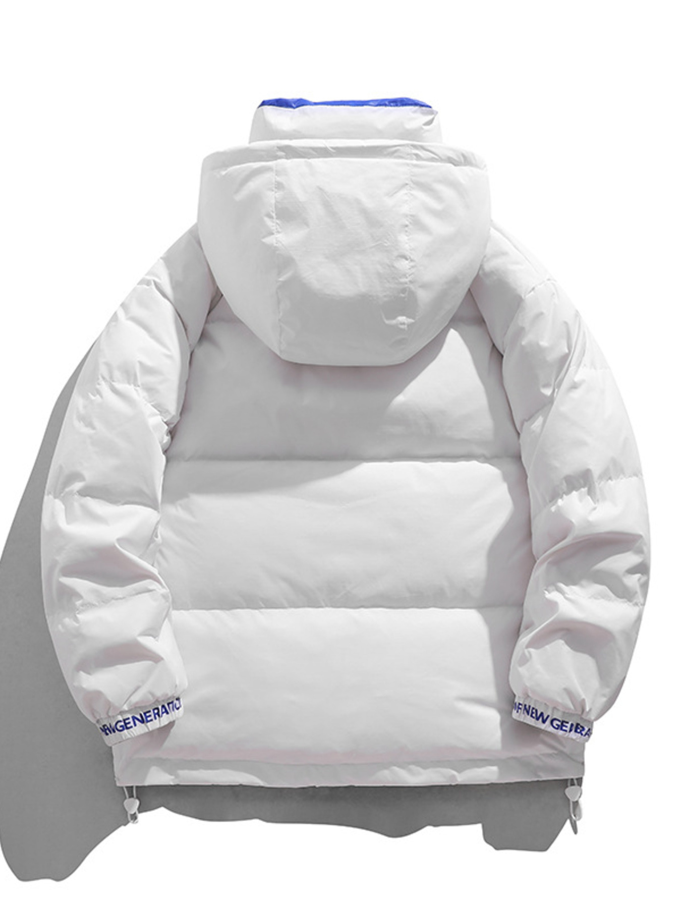 Men's Full Size Contrast Hooded Jacket with Drawstring Hem Plus Size