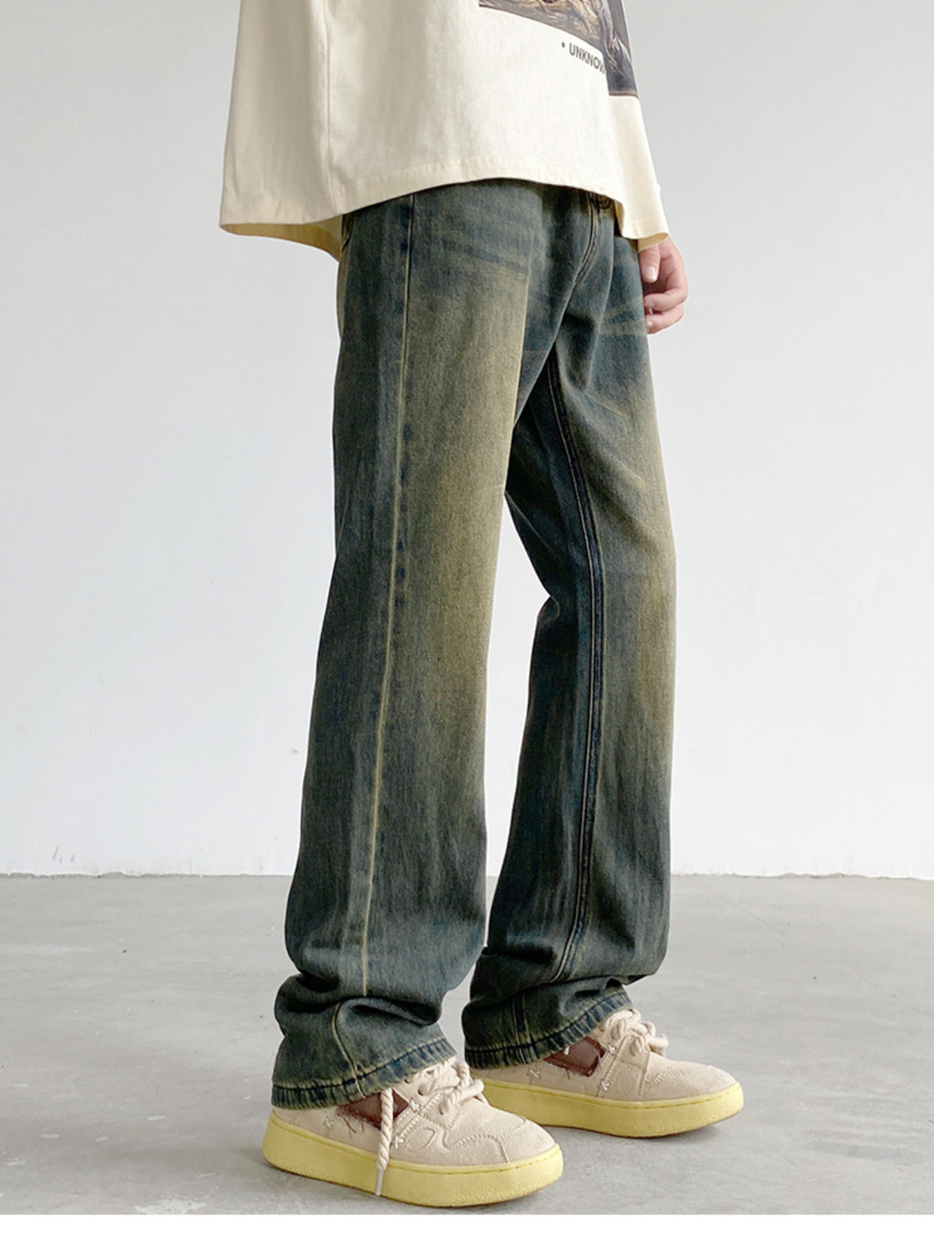 Men's Plus Size Vintage Wash Relaxed Fit Jeans