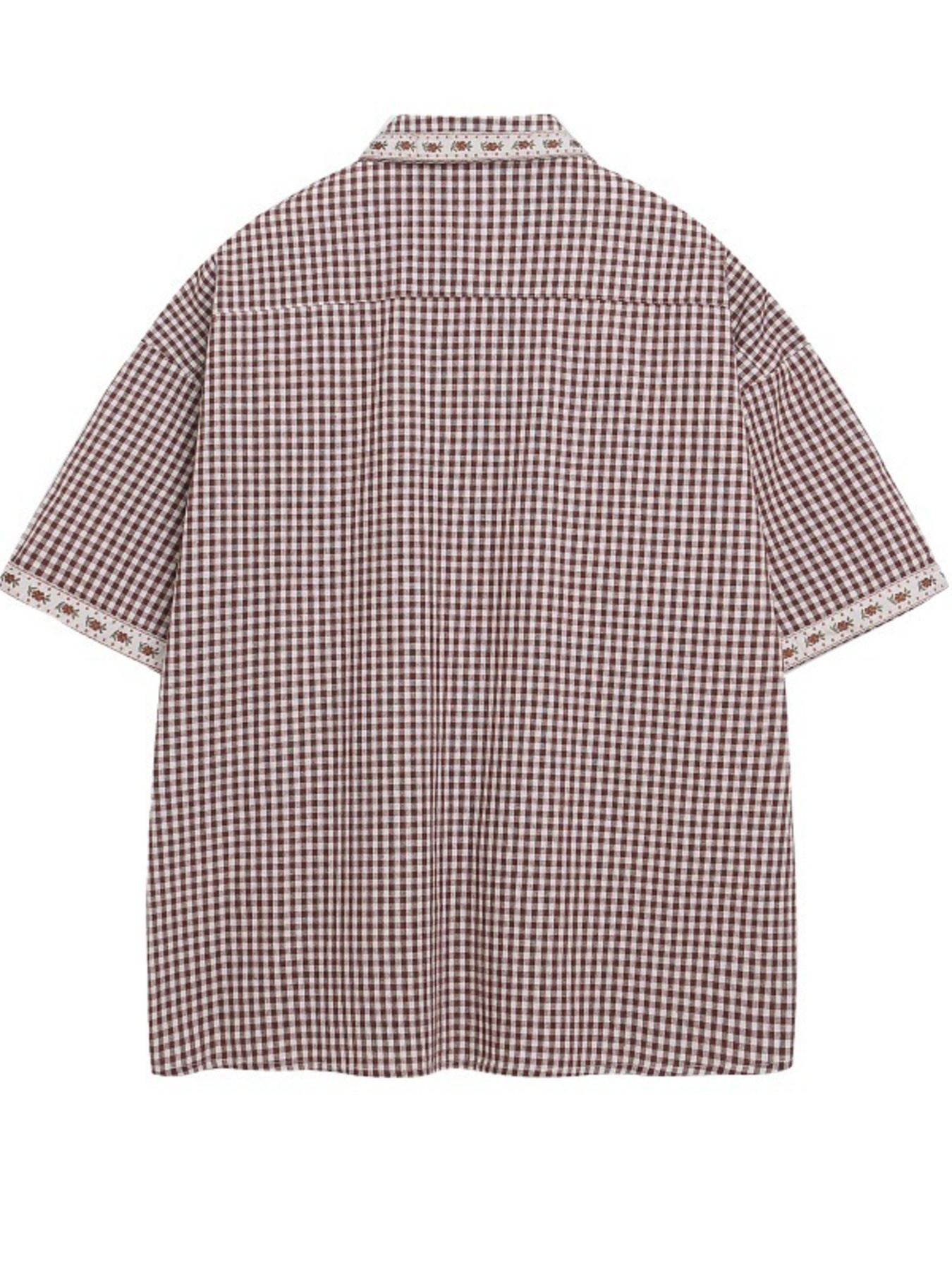 Men's Dog Patches Gingham Check Shirt