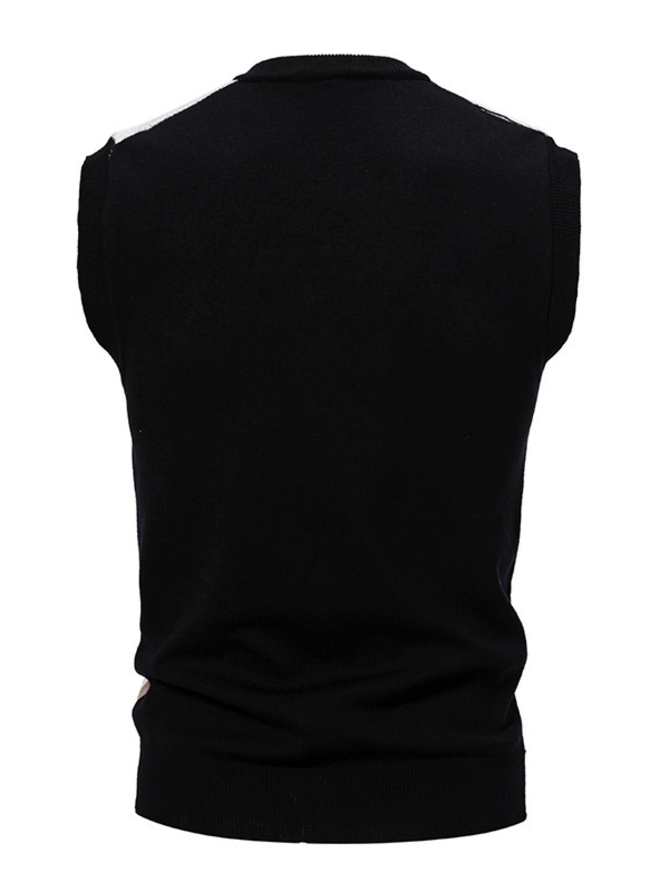 Men's Plus Size Diamond Pattern V-Neck Sweater Vest