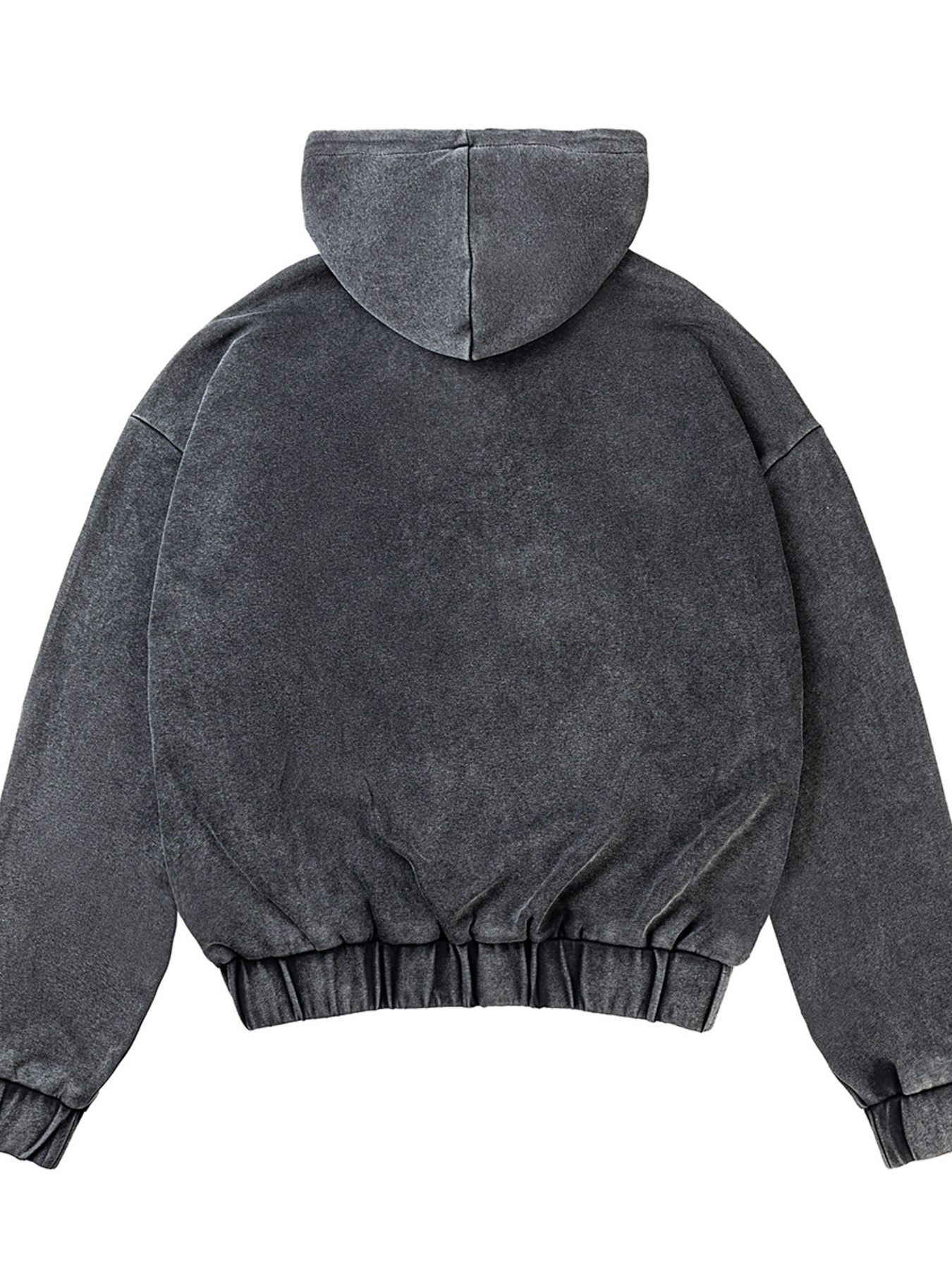 Men's Embroidered Zip-Up Washed Hoodie