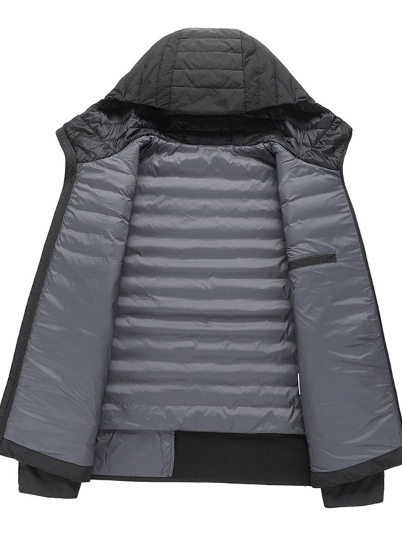 Men's Plus Size Lightweight Hooded Puffer Jacket