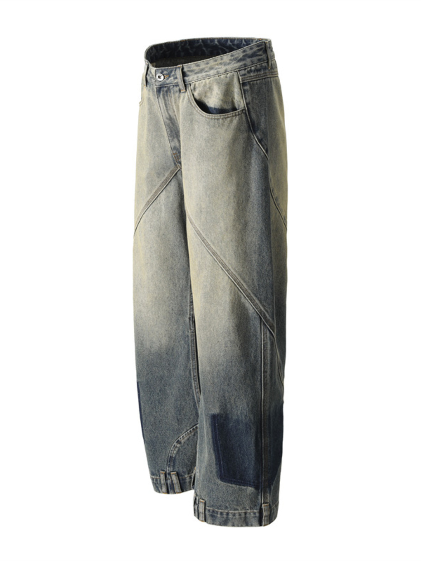 Men's Washed Wide Leg Relaxed Fit Jeans