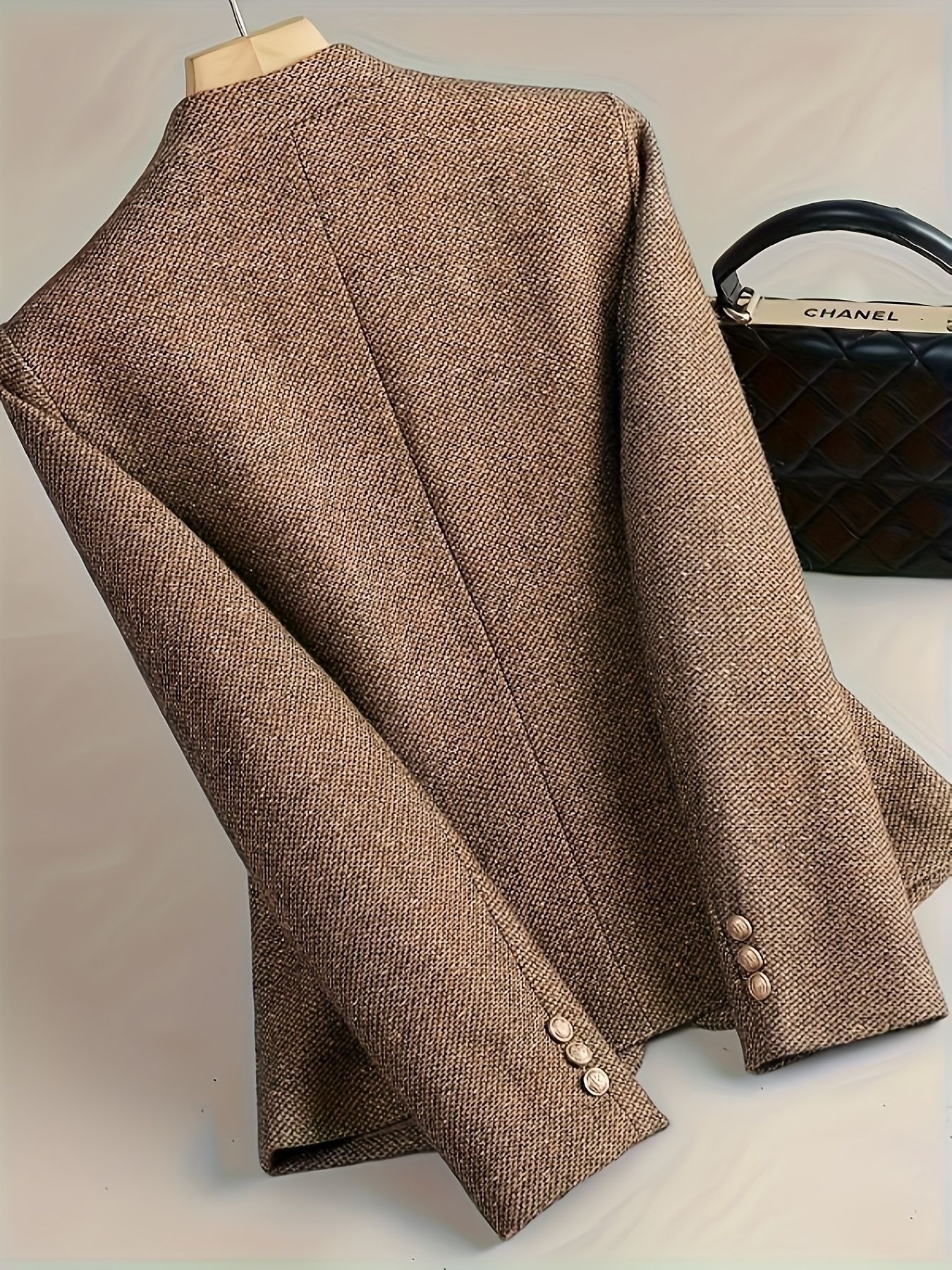 Flower One Button Long Sleeve Blazer