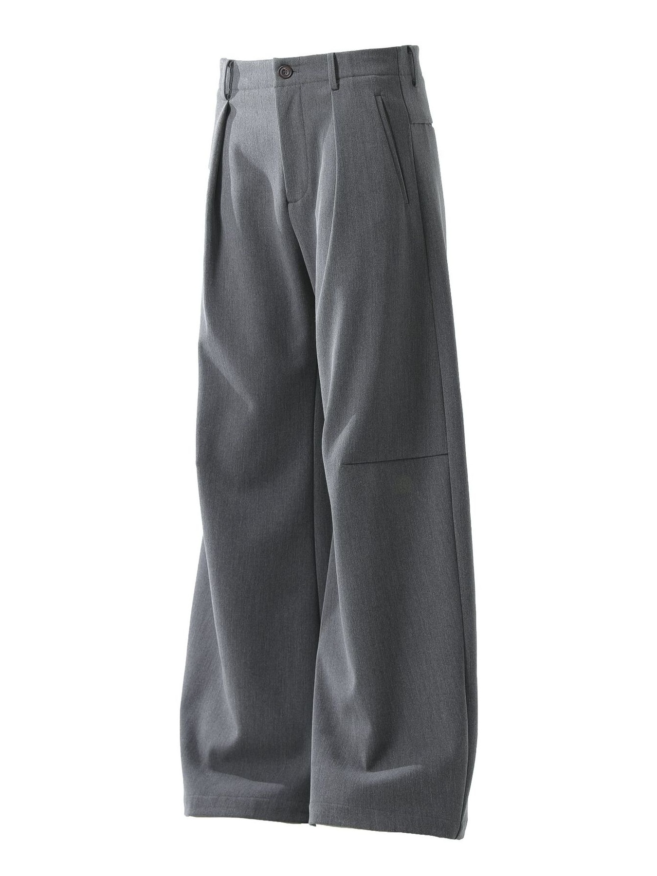 Men's High Waist Pleated Curved Pants