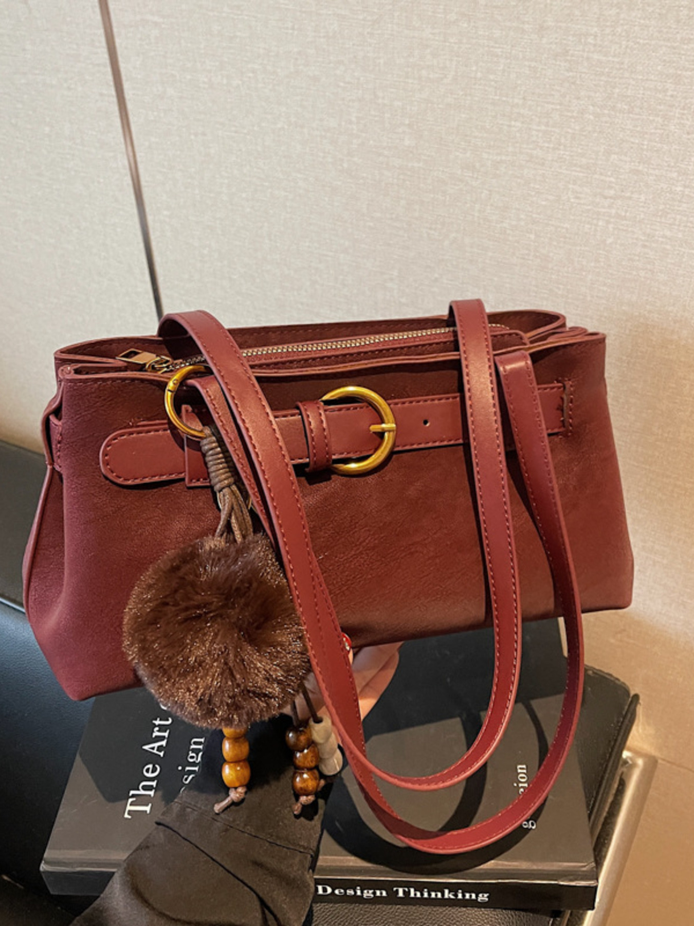 Buckle Decor Shoulder Bag