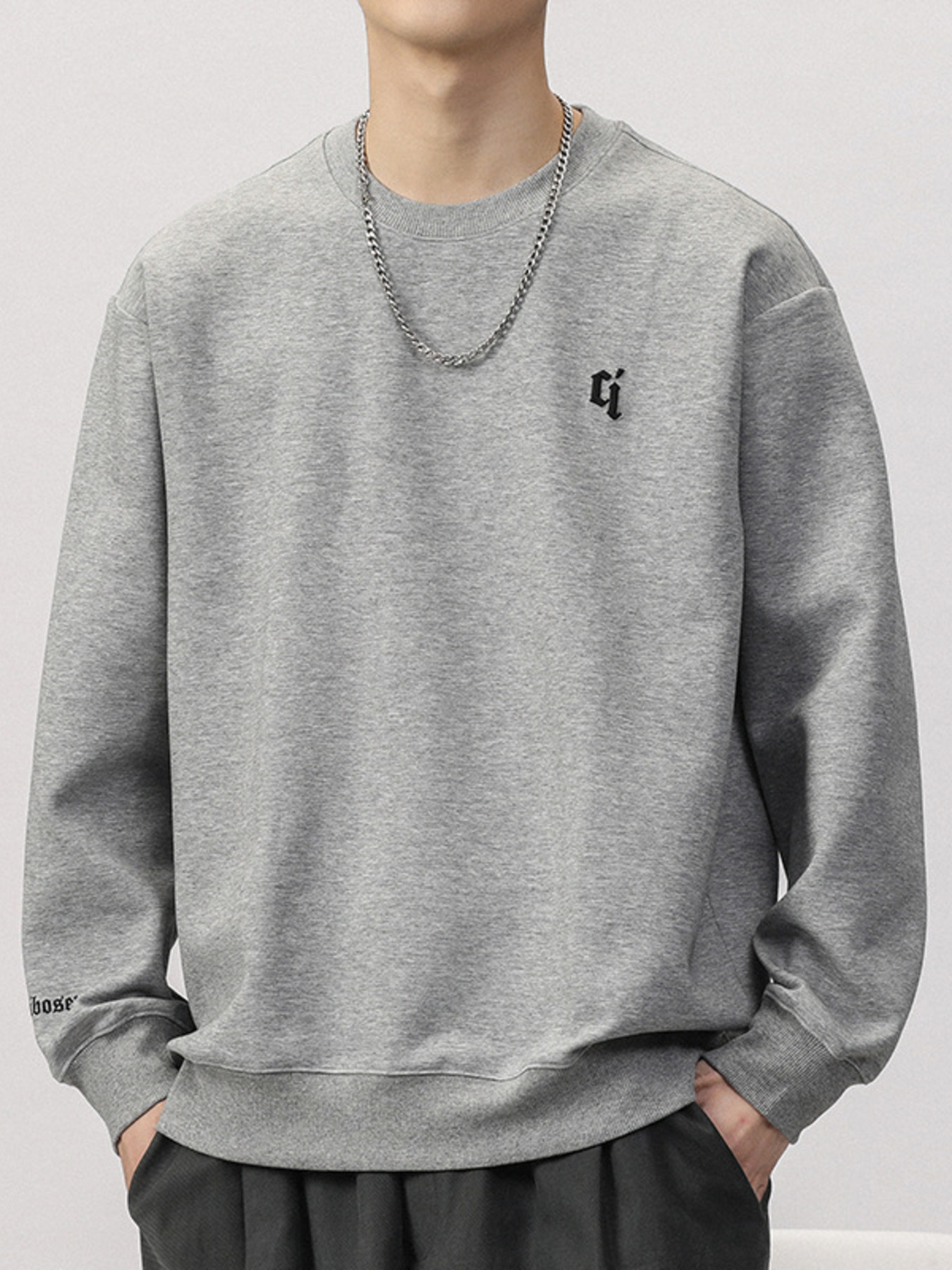 Men's Plus Size Round Neck Long Sleeve Sweatshirt