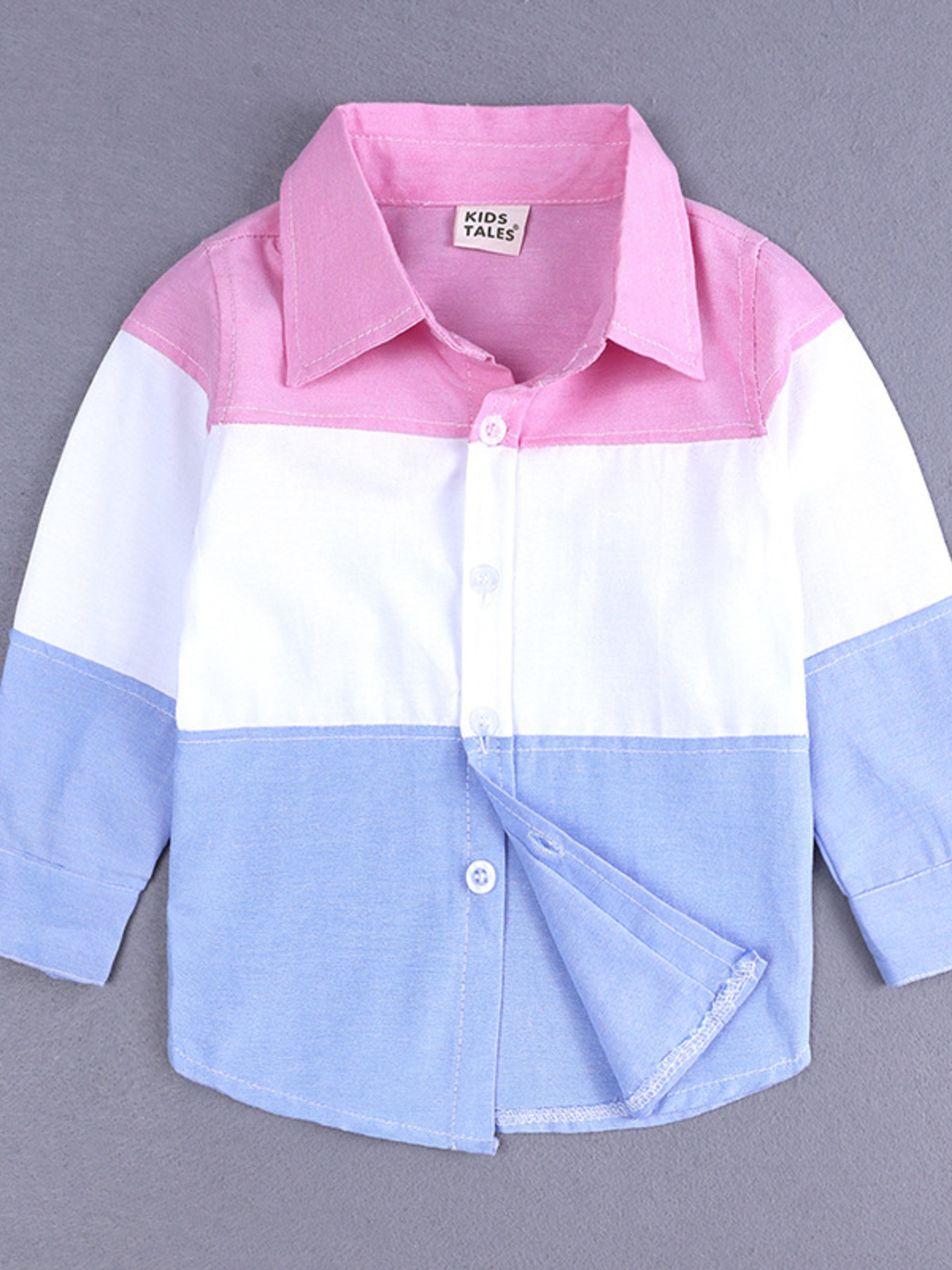 Children's Color Block Shirt & Ripped Jeans Set