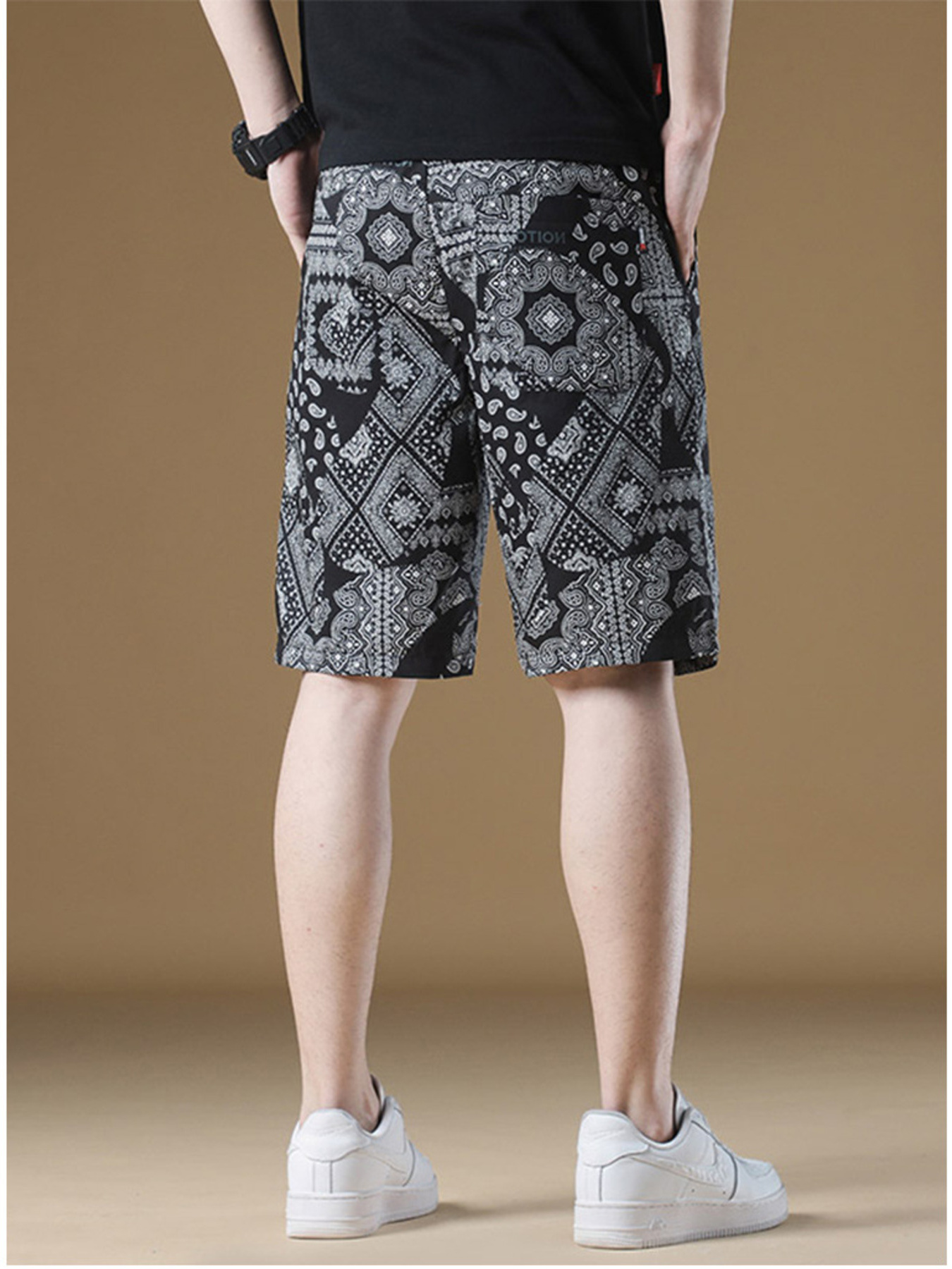 Men's Plus Size Printed Drawstring Shorts