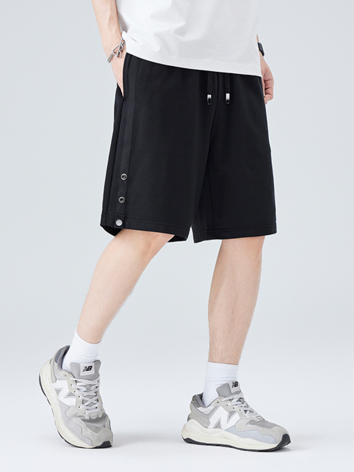 Men's Plus Size Drawstring Pocketed Shorts