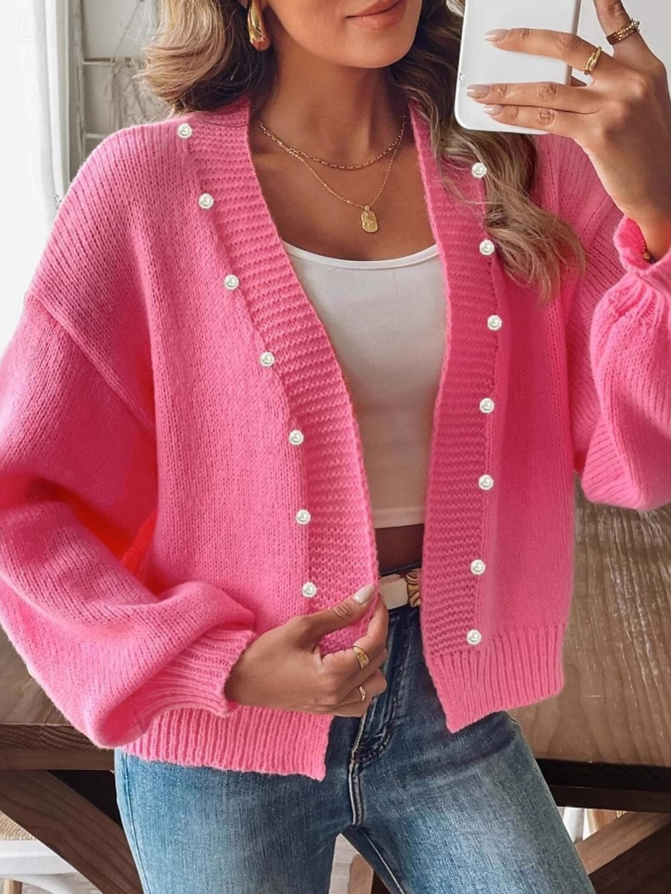 Open Front Drop Shoulder Cardigan