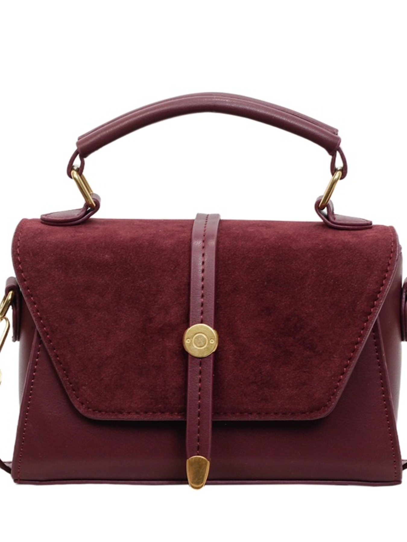 Vintage Suede Flap Crossbody Bag