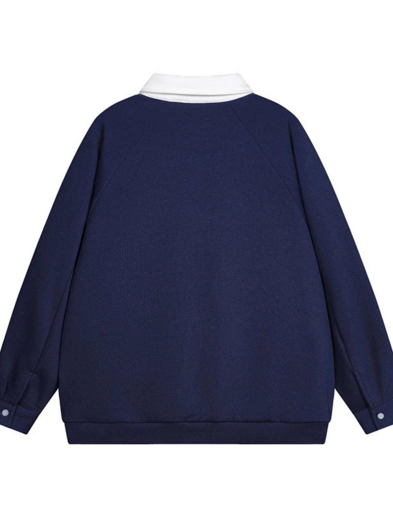 Men's Letter Contrast Long Sleeve Polo Sweatshirt