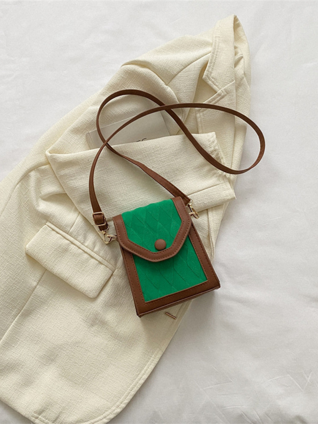 Adjustable Strap Flap Crossbody Bag