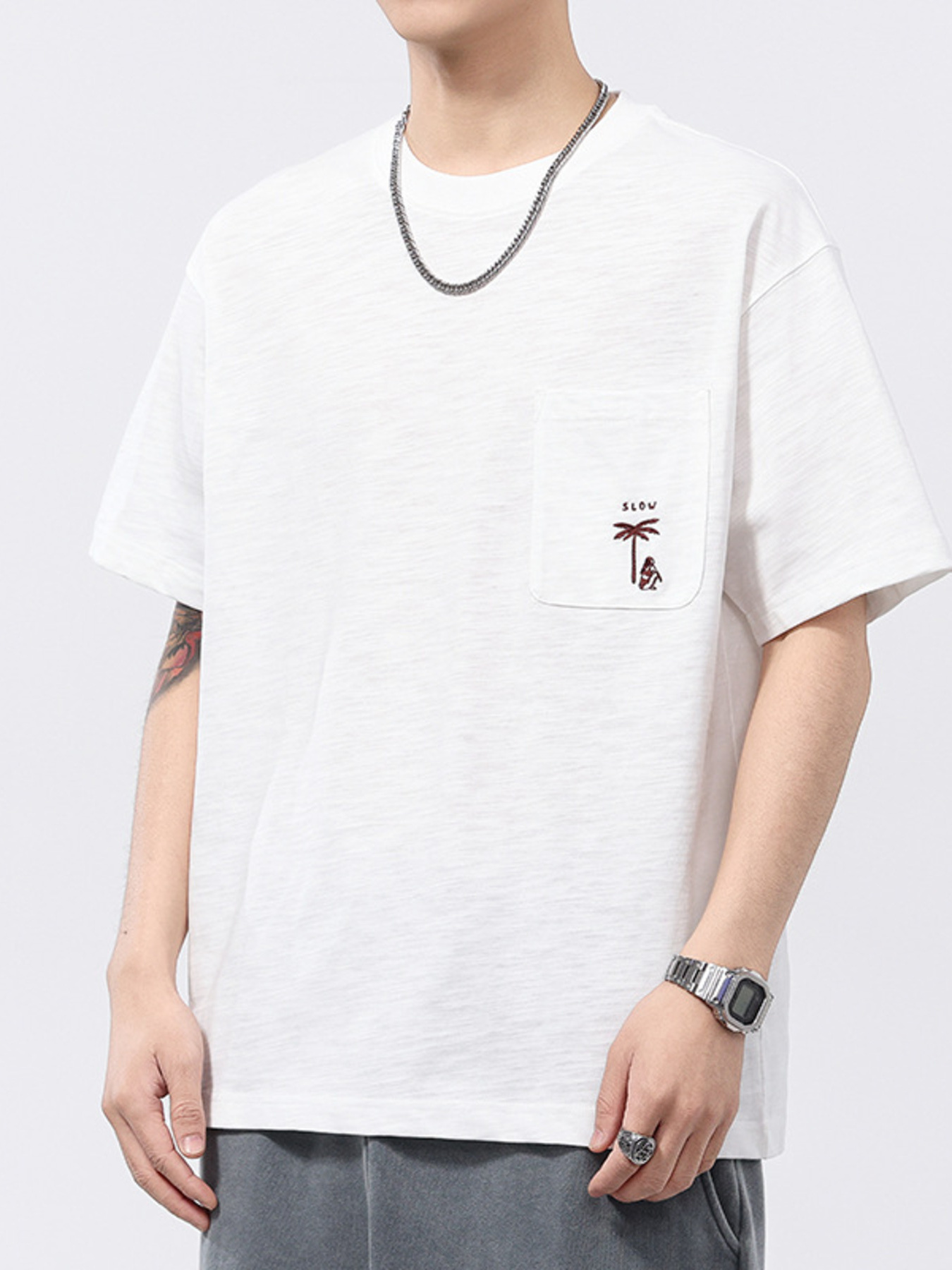 Men's Plus Size Round Neck Half Sleeve T-Shirt