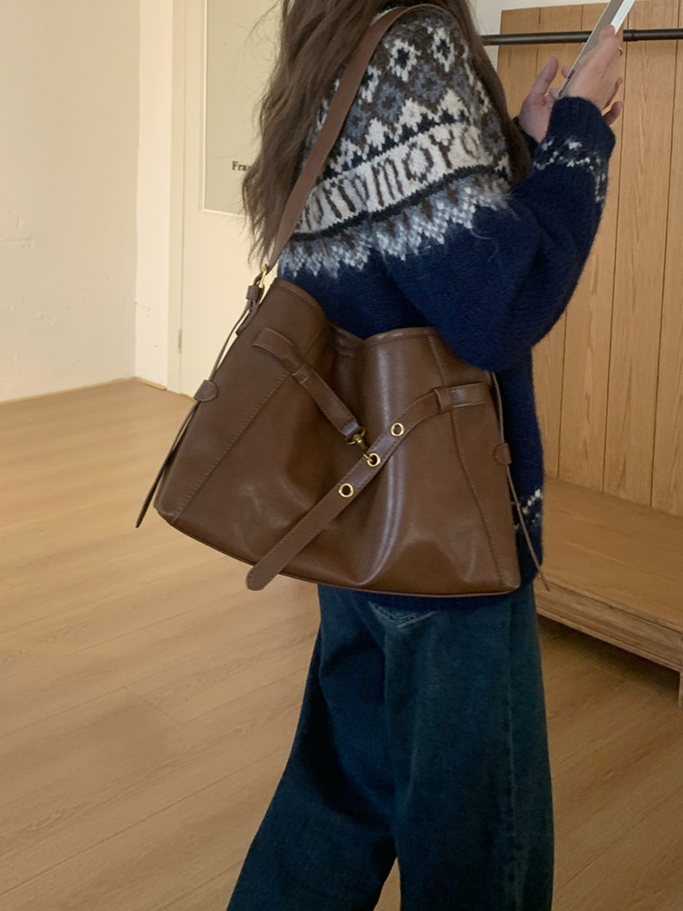 Buckle Decor Tote Bag