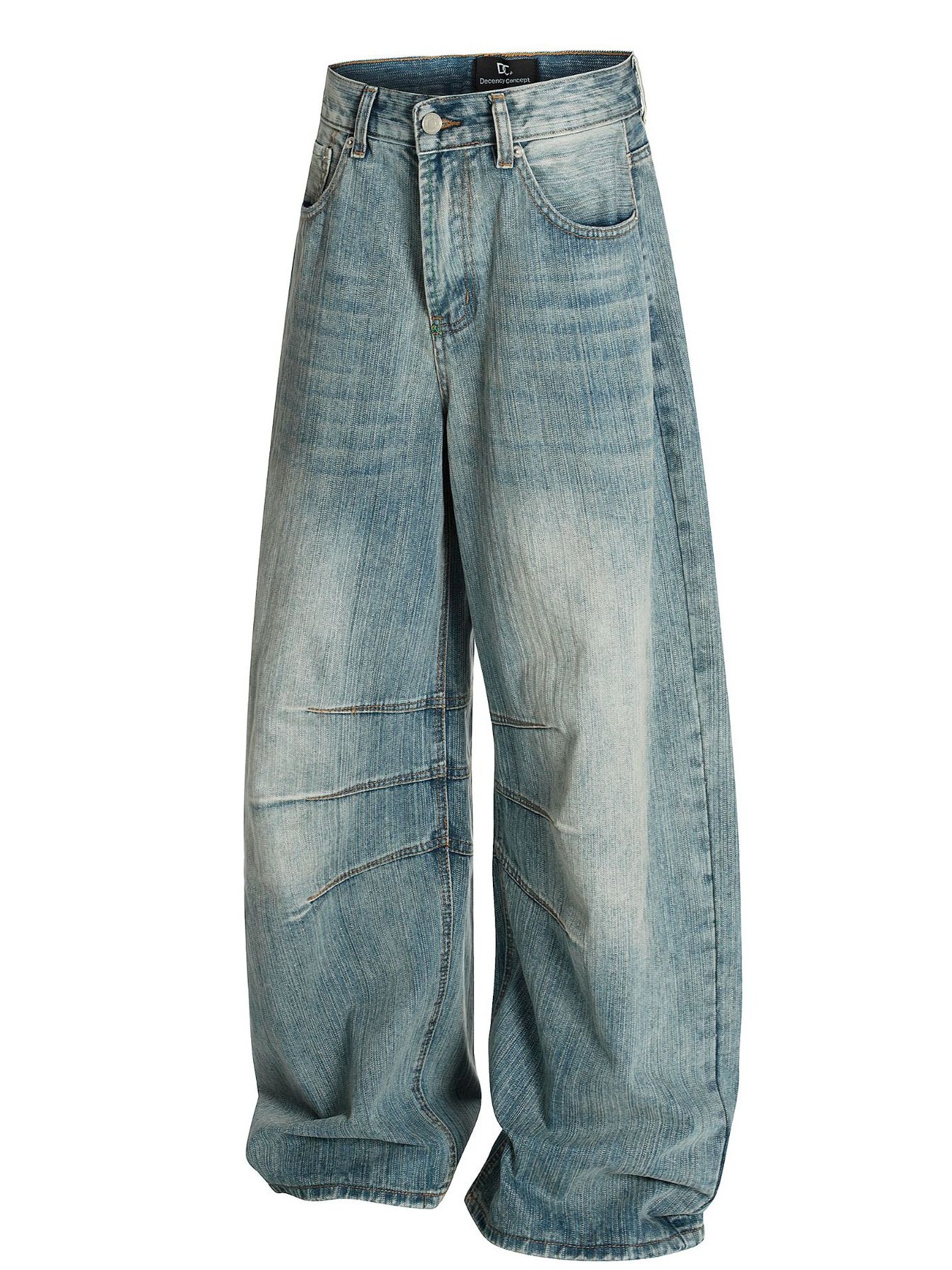 Men's Wide Leg Relaxed Fit Vintage Wash Jeans