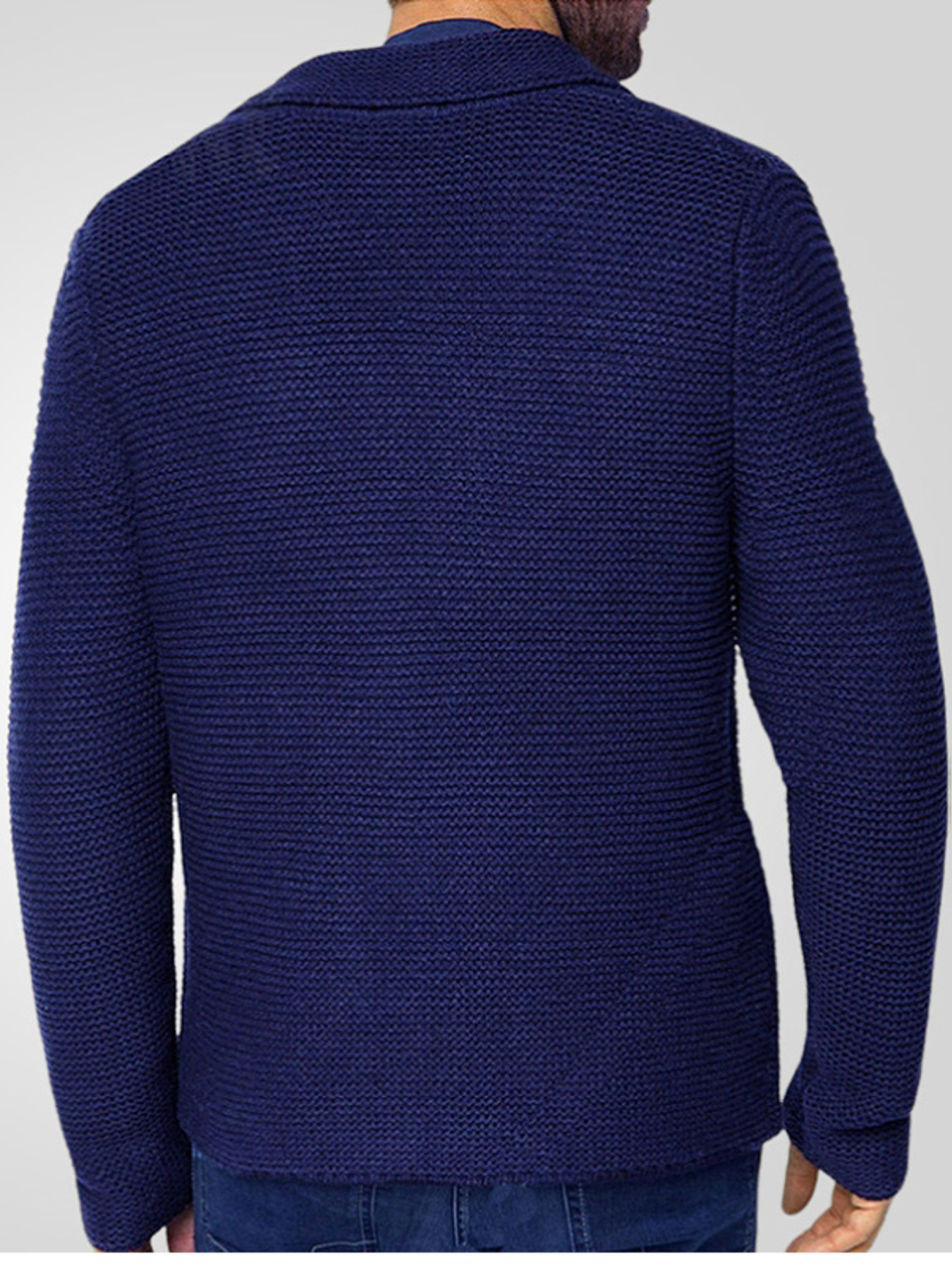 Men's Plus Size Button Up Long Sleeve Cardigan