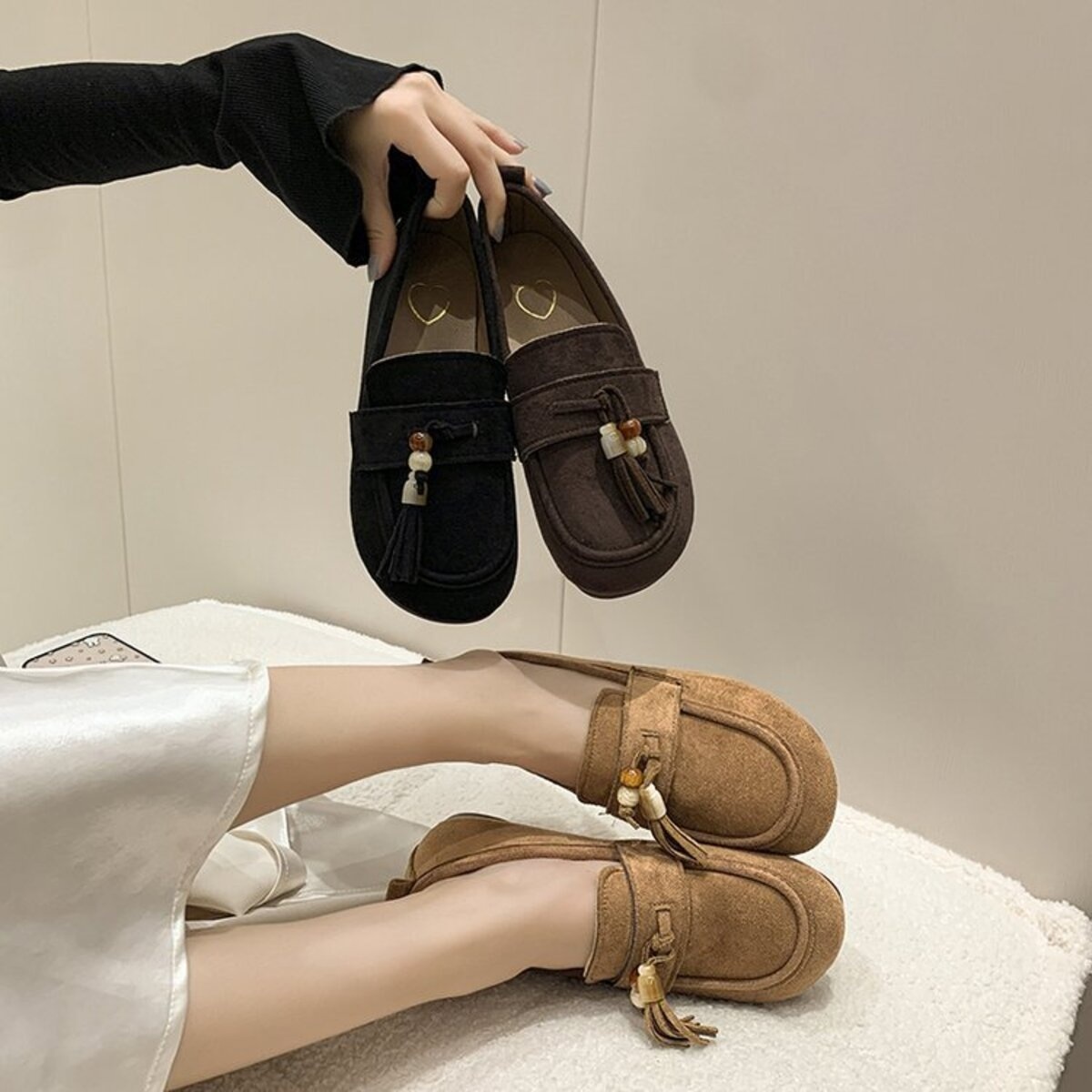 Tassel Round Toe Slip-Ons