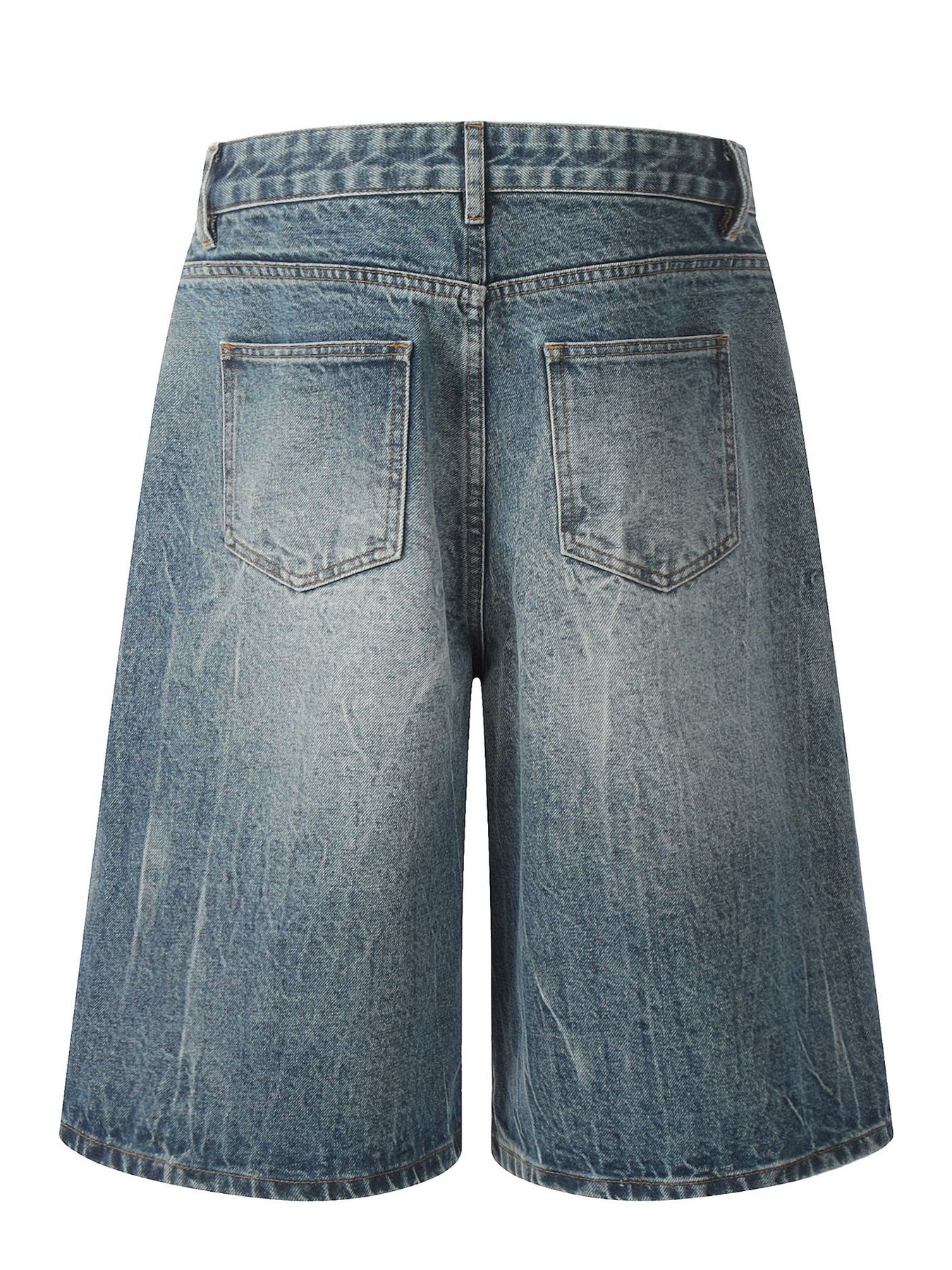 Men's Wash Wide-Leg Denim Shorts