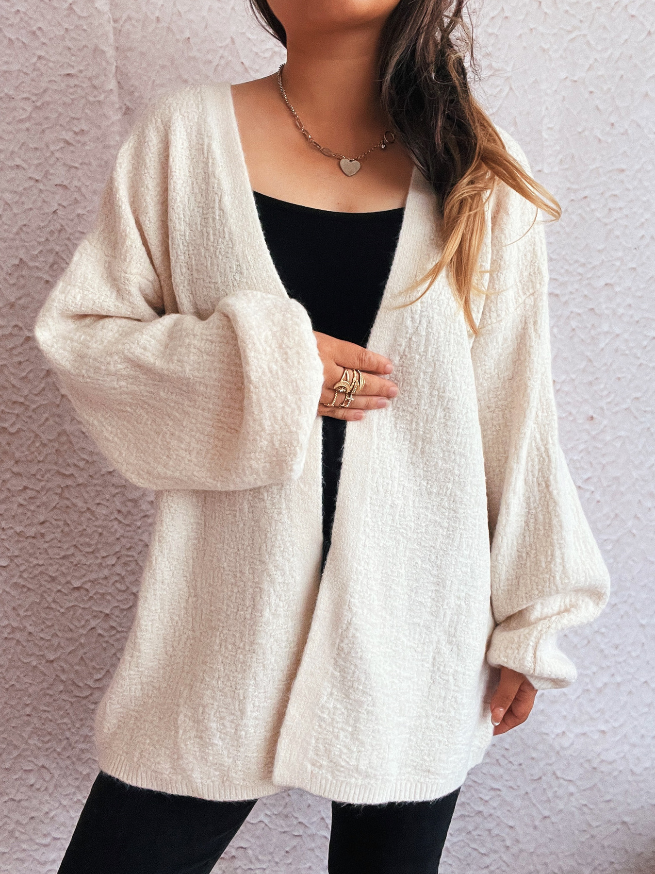 Open Front Long Sleeve Cardigan