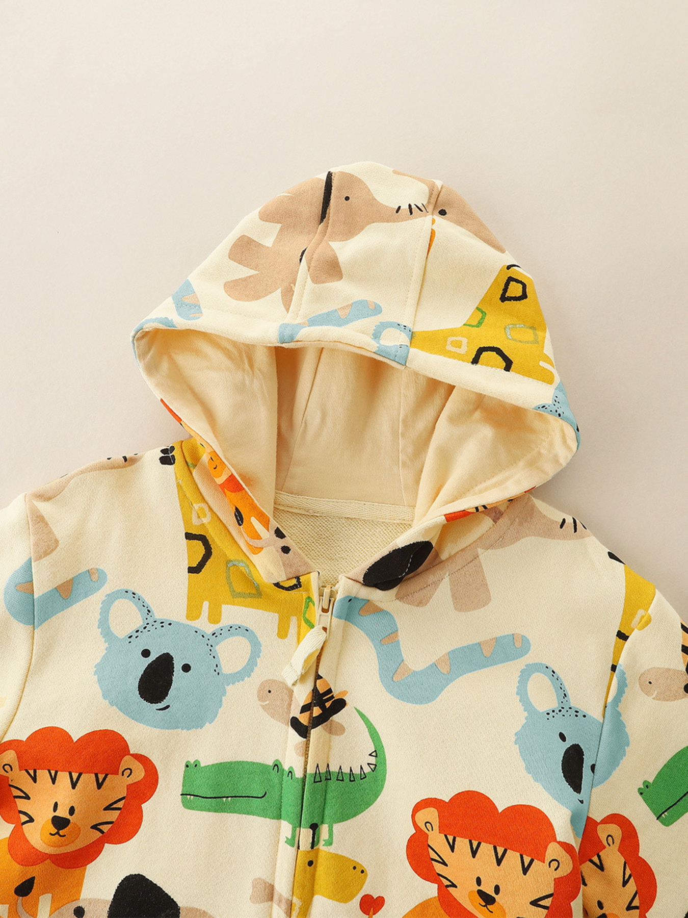 Children's Animal Print Zip-Up Hoodie