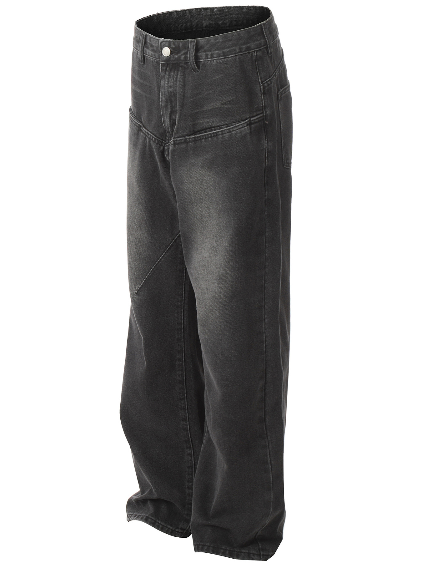 Men's Relaxed Fit Vintage Wash Wide Leg Jeans