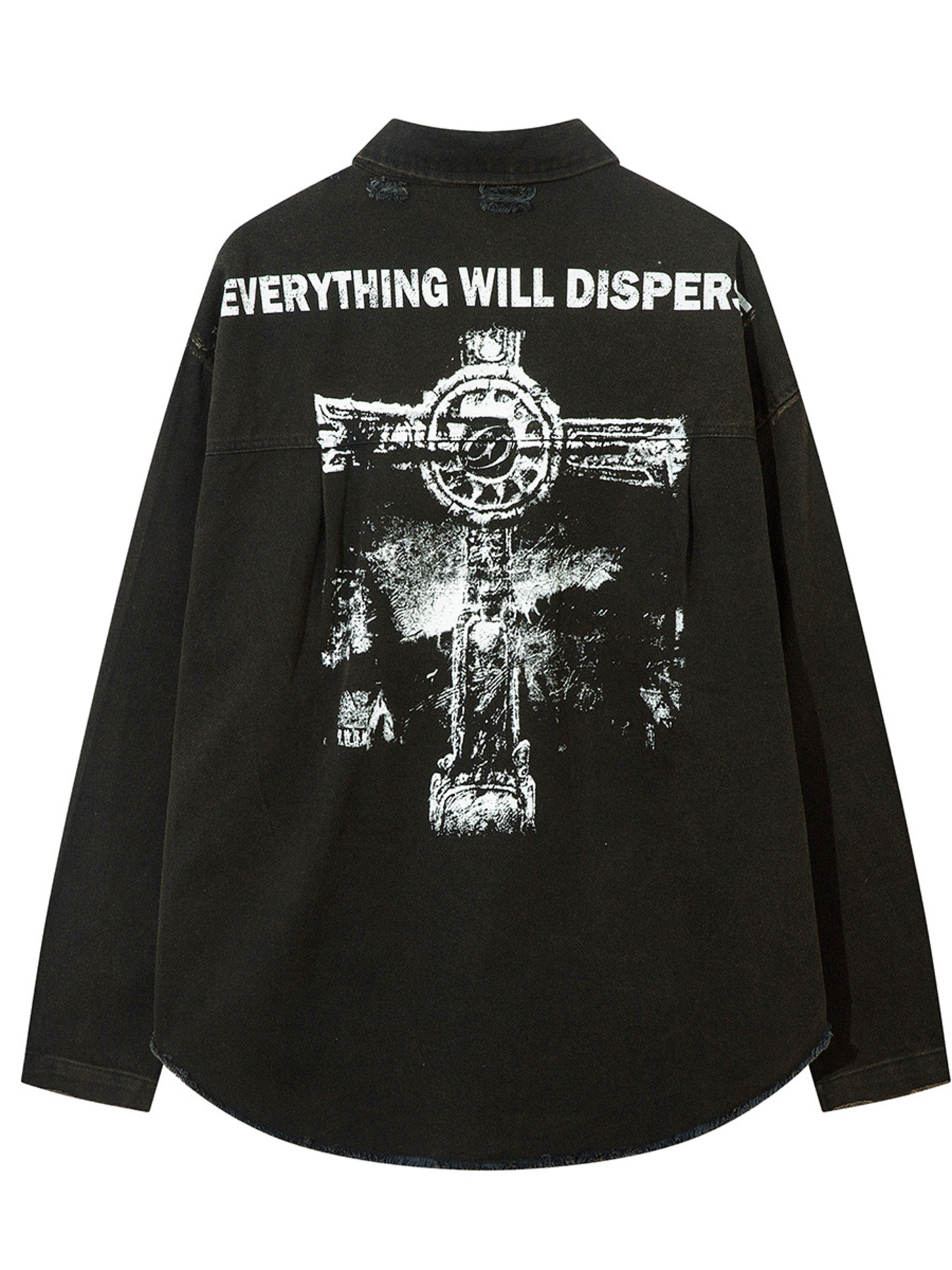 Men's Cross Button Up Oversized Denim Shirt