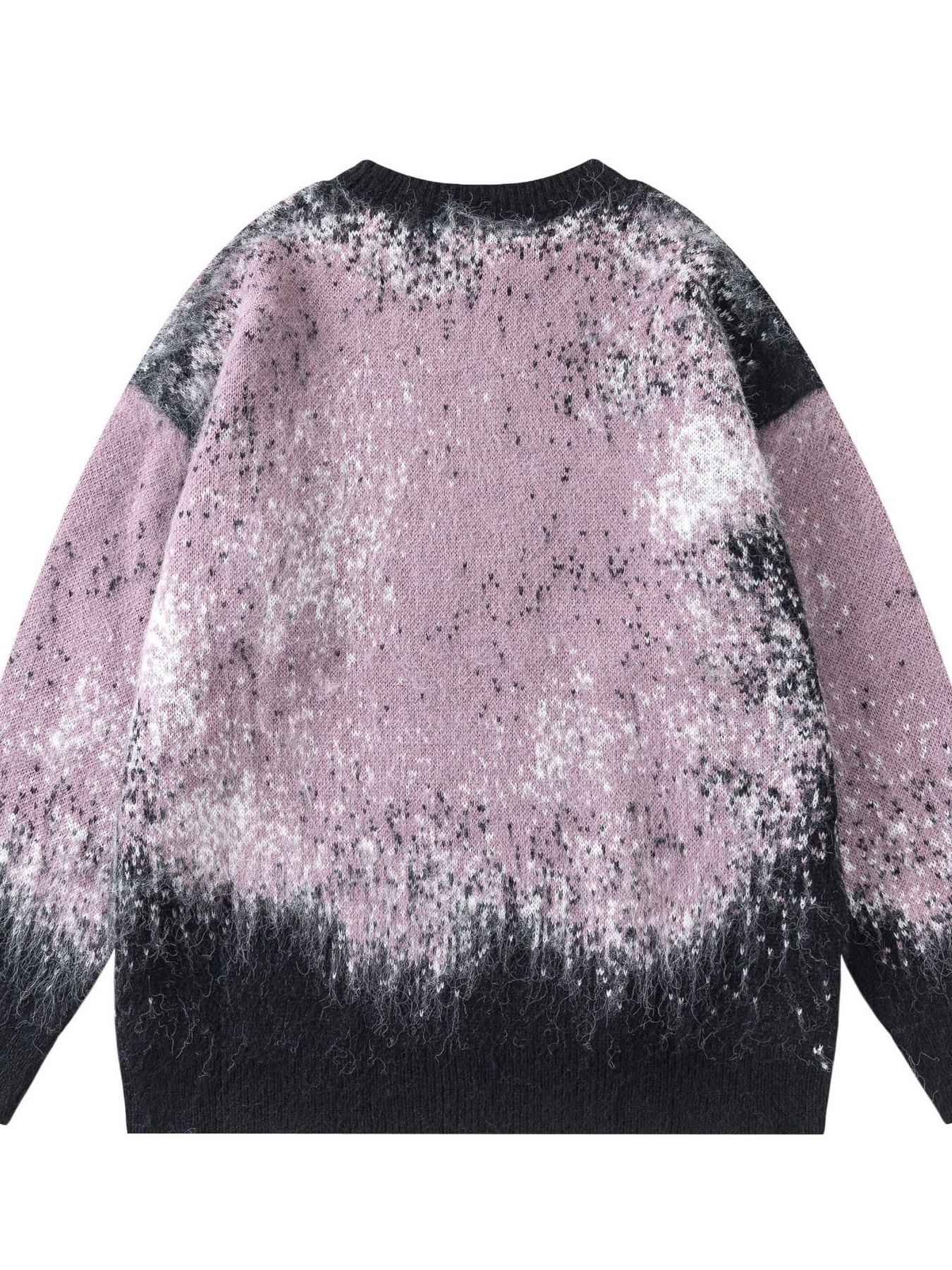 Men's Gradient Text Print Round Neck Sweater