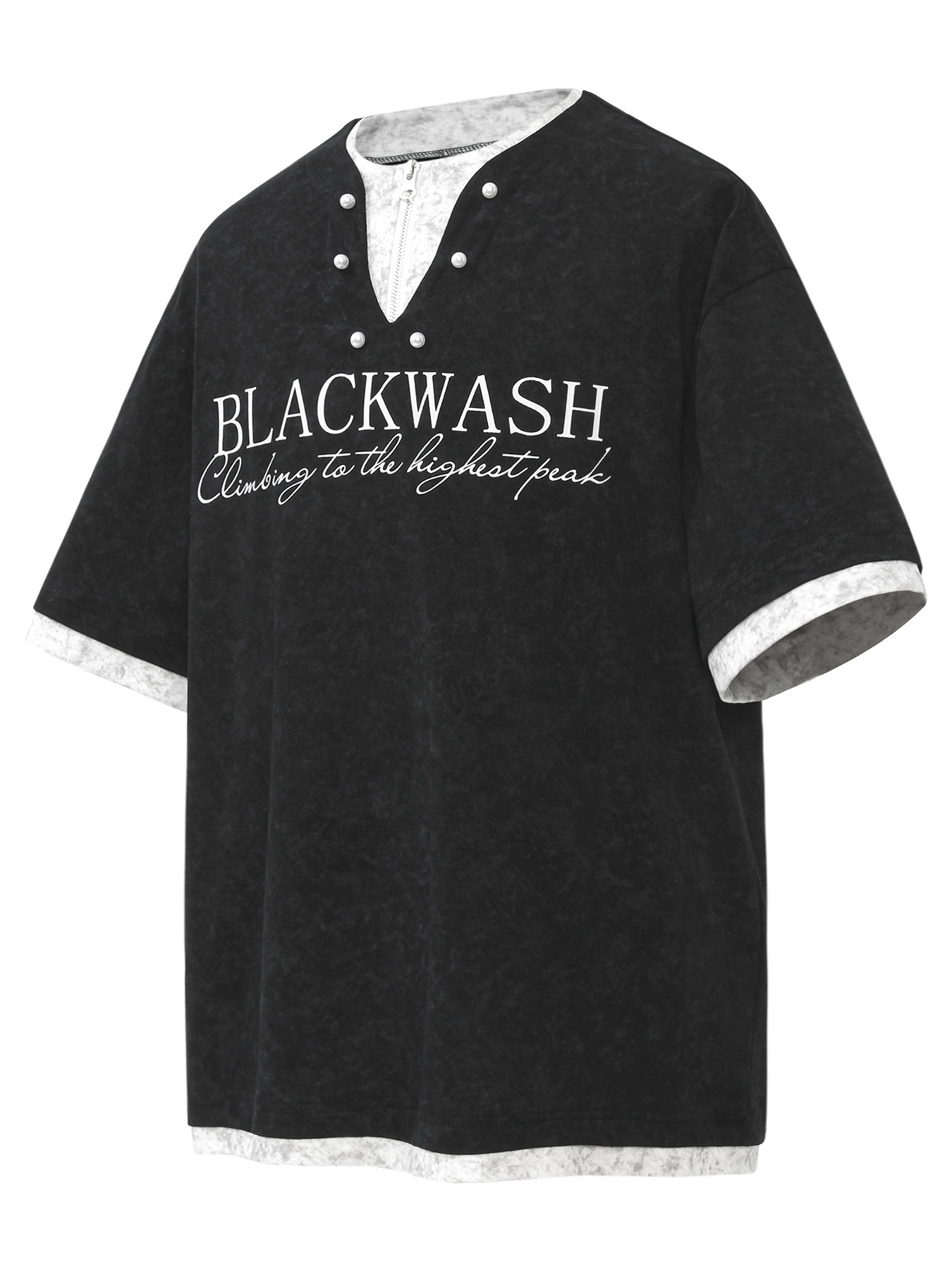 Men's Letter Graphic Round Neck Short Sleeve Contrast Trim T-Shirt