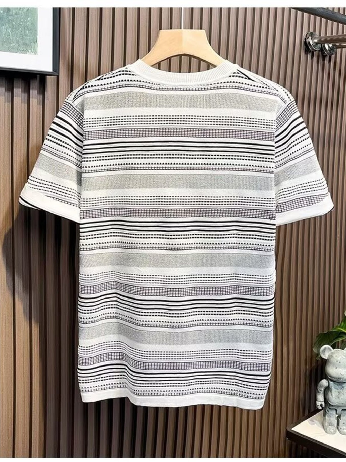 Men's Full Size Striped Round Neck Casual T-Shirt Plus Size
