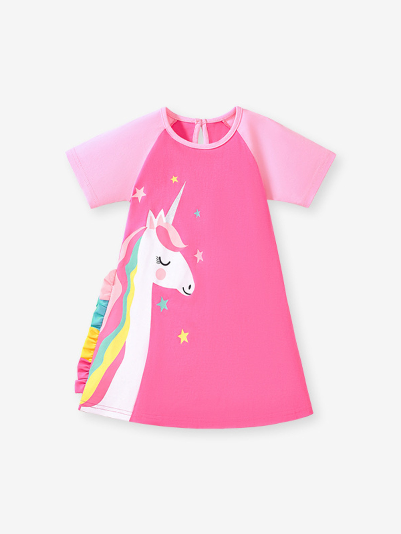 Children's Unicorn Graphic Short Sleeve Dress