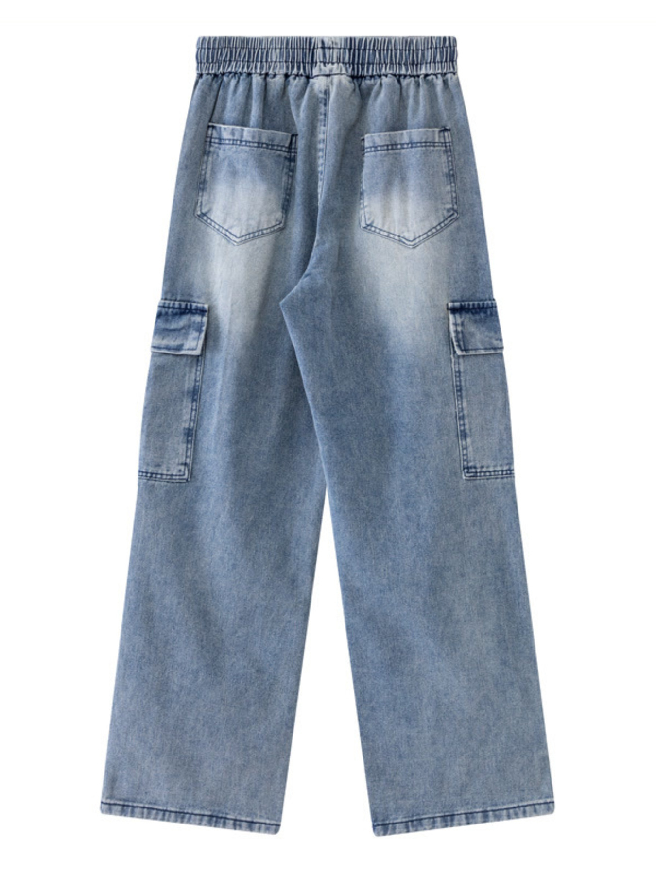 Men's Drawstring Wide Leg Cargo Jeans