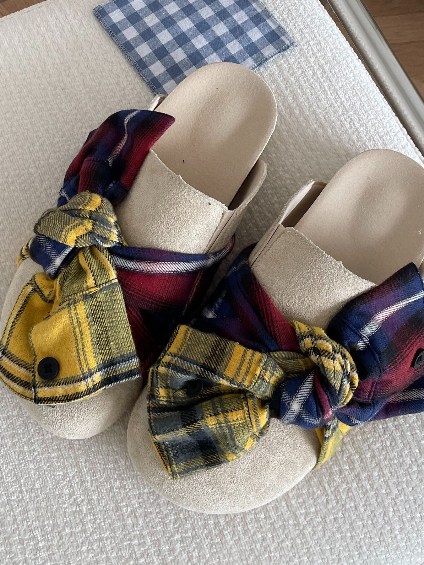 Bow-Knot Plaid Comfort Slip-Ons
