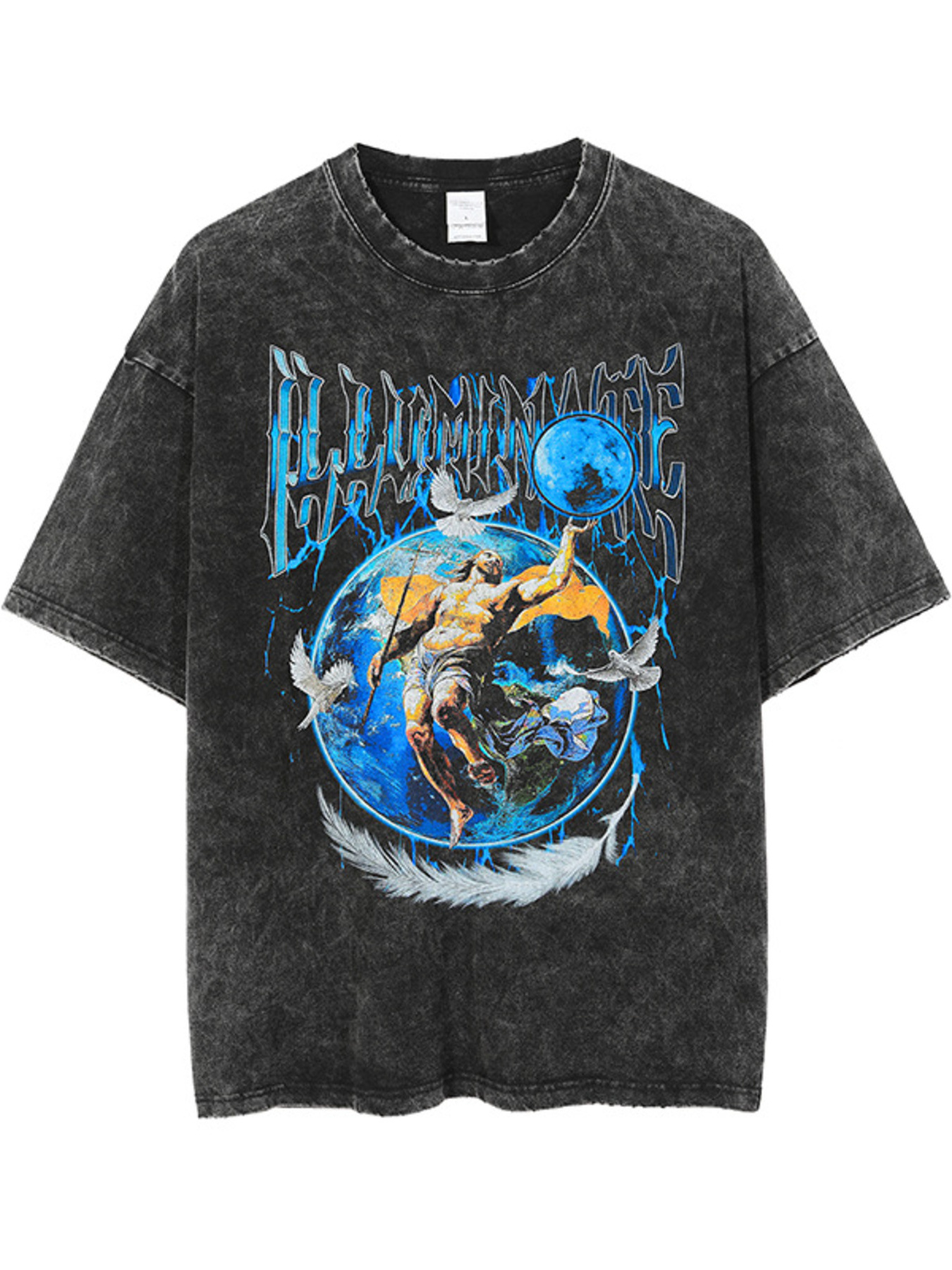 Men's Vintage Graphic Round Neck Oversized T-Shirt